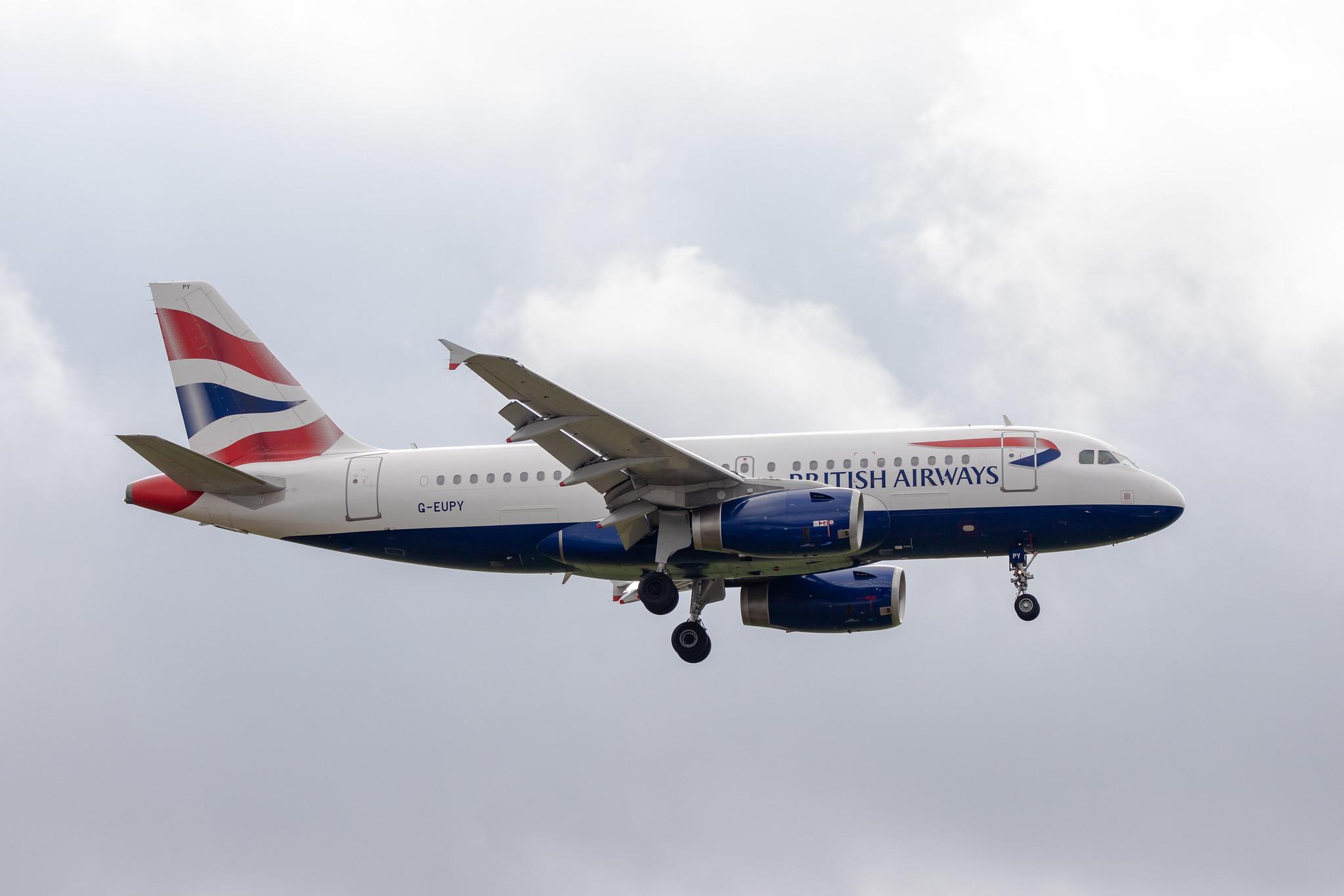 London Heathrow Airport: British Airways (BA / BAW) |  Airbus A319-131 A319 | G-EUPY | MSN 1466