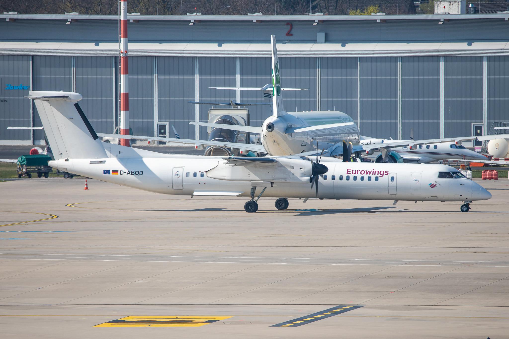 Düsseldorf Airport: Eurowings (EW / EWG) | Operator: Luftfahrtgesellschaft Walter |  De Havilland Canada Dash 8-400 DH8D | D-ABQL | MSN 4184
