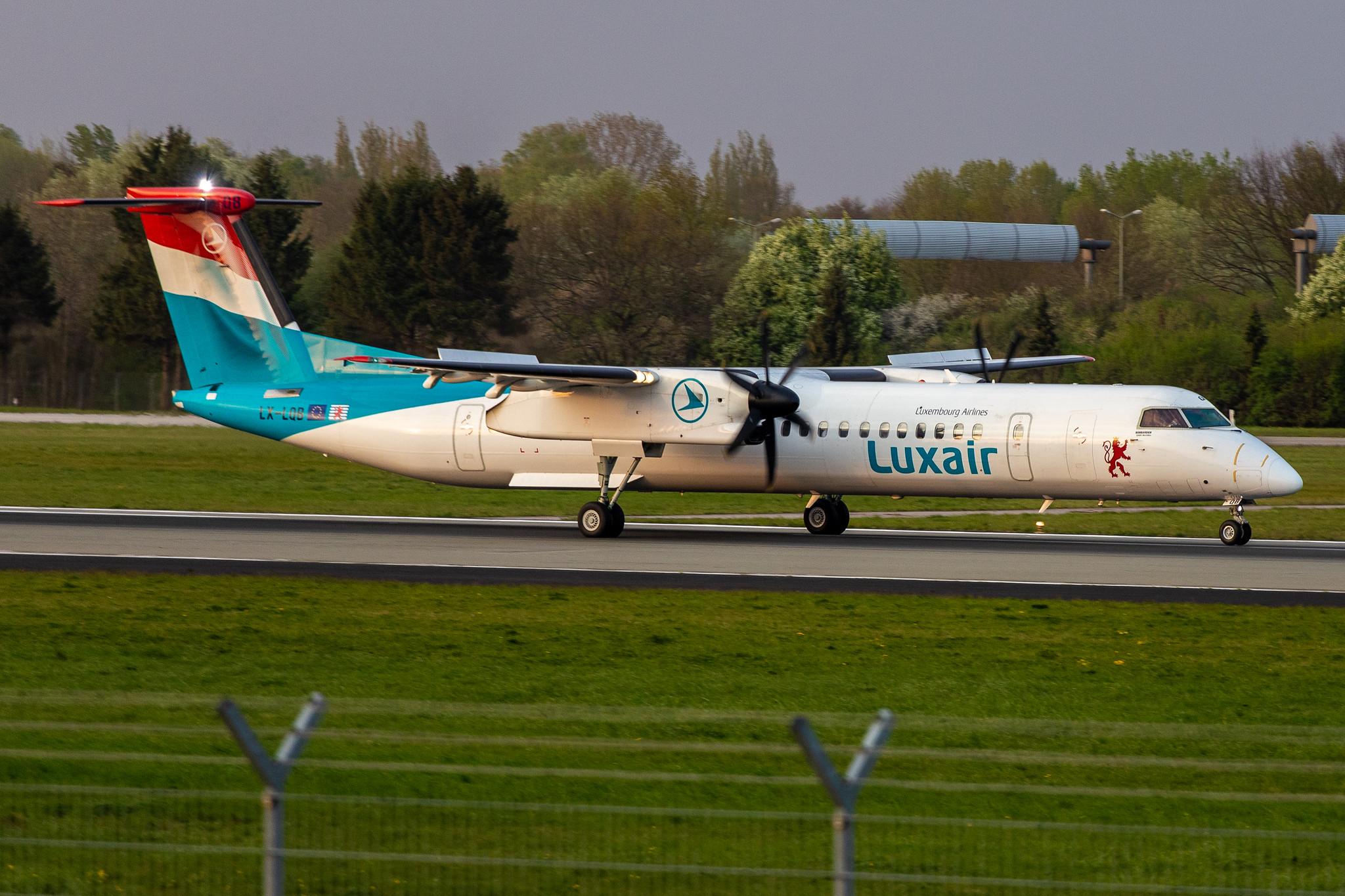 Hamburg Airport: Luxair (LG / LGL) |  De Havilland Canada Dash 8-400 DH8D | LX-LQB | MSN 4512