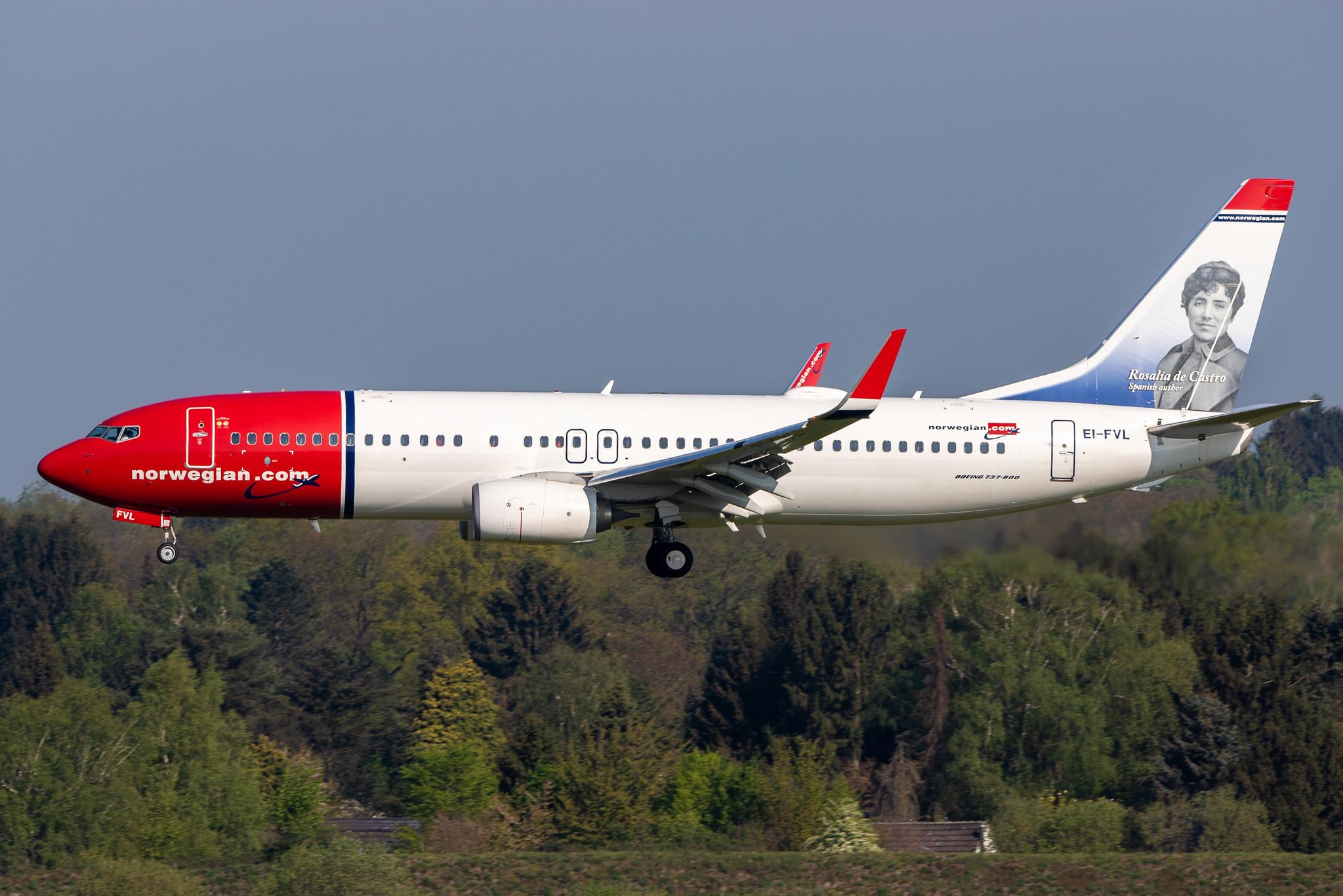 Hamburg Airport: Norwegian (DY / NAX) |  Boeing 737-8JP B738 | EI-FVL | MSN 42084