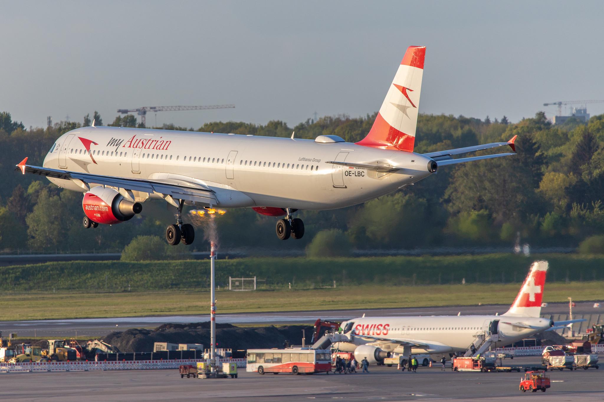 Hamburg Airport: Austrian Airlines (OS / AUA) |  Airbus A321-111 A321 | OE-LBC | MSN 0581