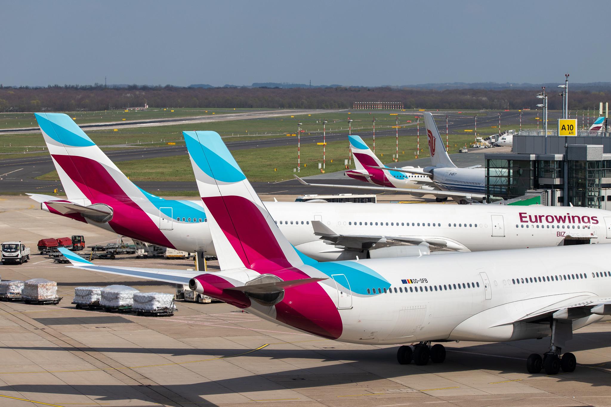 Düsseldorf Airport: Eurowings (EW / EWG) | Operator: Brussels Airlines |  Airbus A330-342 A333 | OO-SFB | MSN 0915