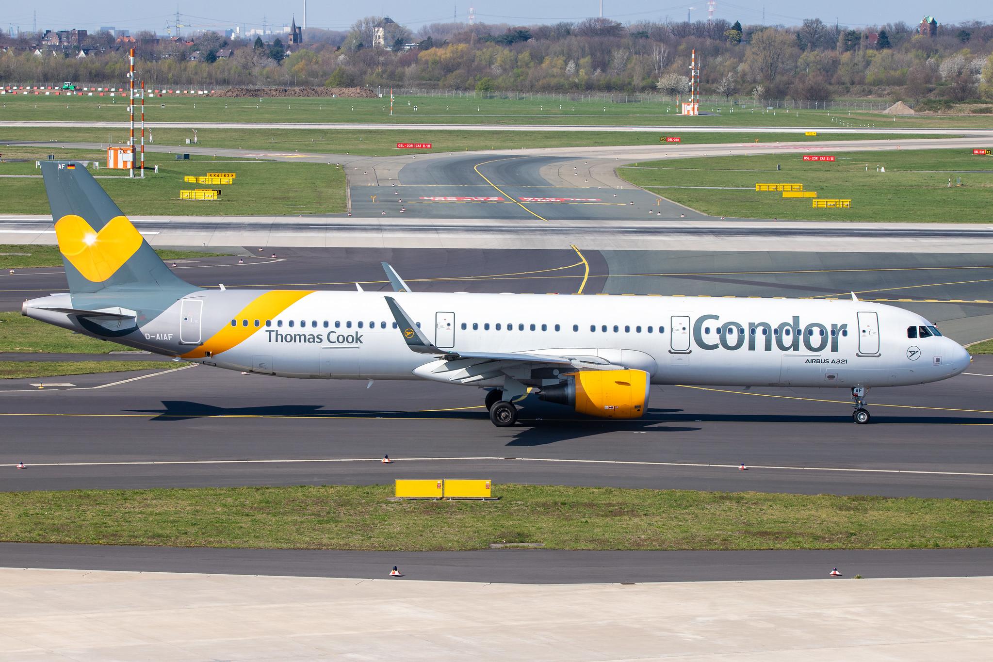 Düsseldorf Airport: Condor (DE / CFG) | Operator: Thomas Cook Aviation |  Airbus A321-211 A321 | D-AIAF | MSN 6459