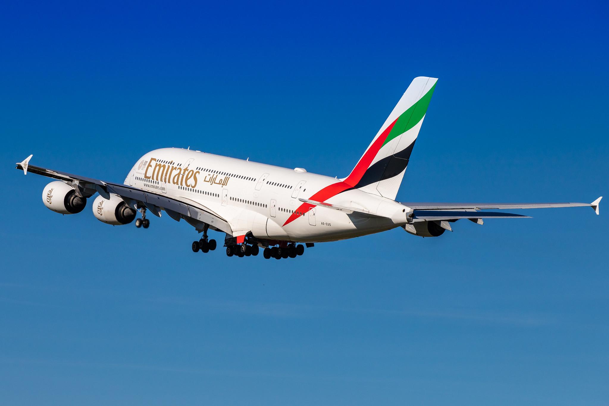 Hamburg Airport: Emirates (EK / UAE) |  Airbus A380-842 A388 | A6-EUS | MSN 234