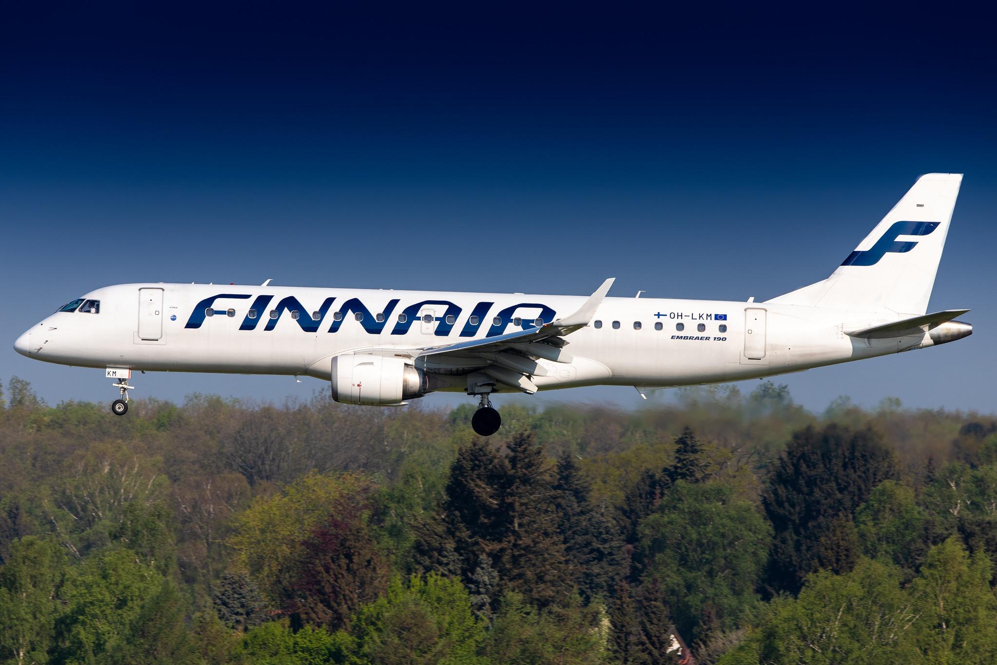 Hamburg Airport: Finnair (AY / FIN) | Operator: NORRA |  Embraer E190LR E190 | OH-LKM | MSN 19000160