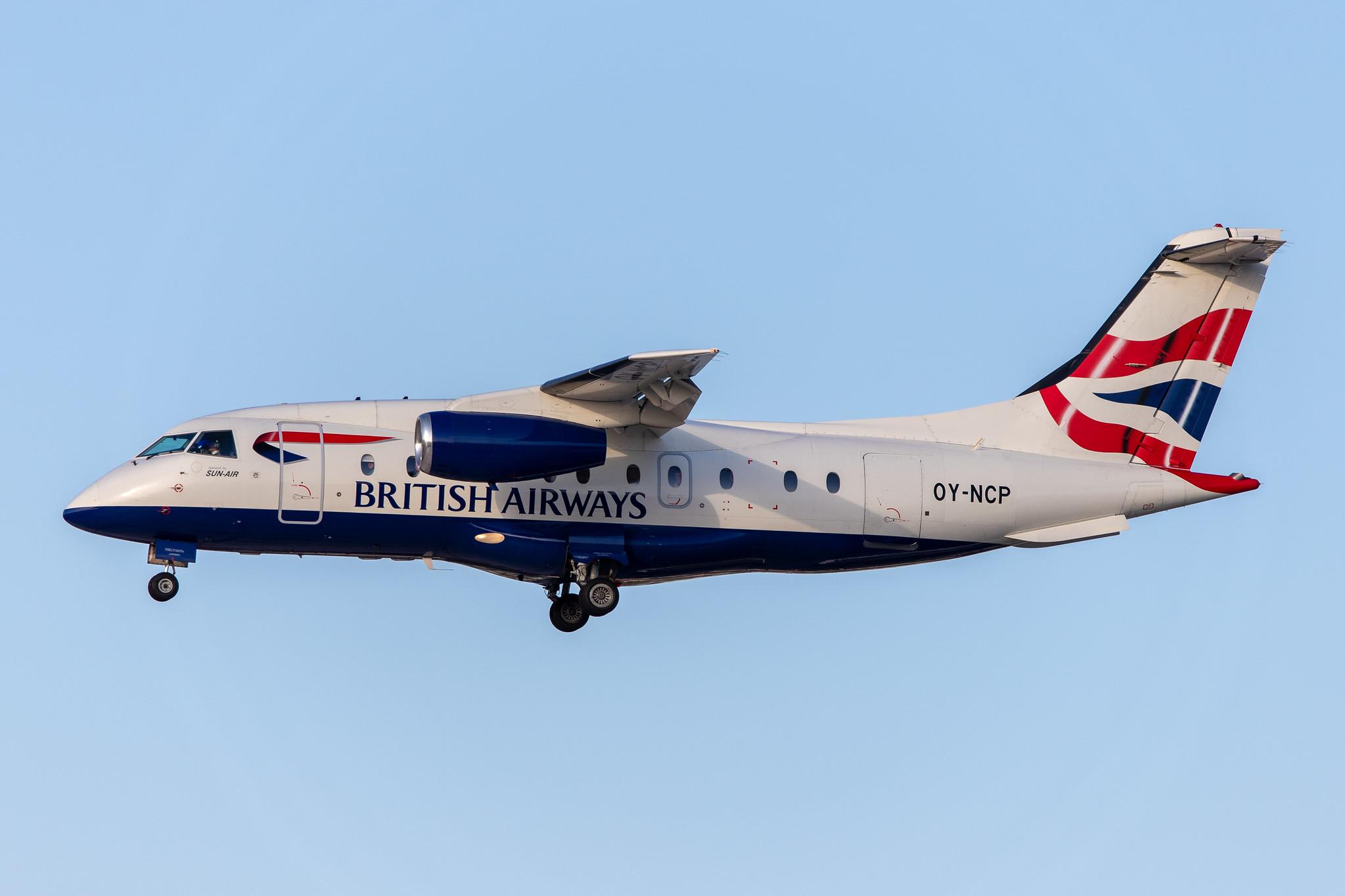 Hamburg Airport: British Airways (BA / BAW) | Operator: Sun-Air |  Dornier 328-300 J328 | OY-NCP | MSN 3219
