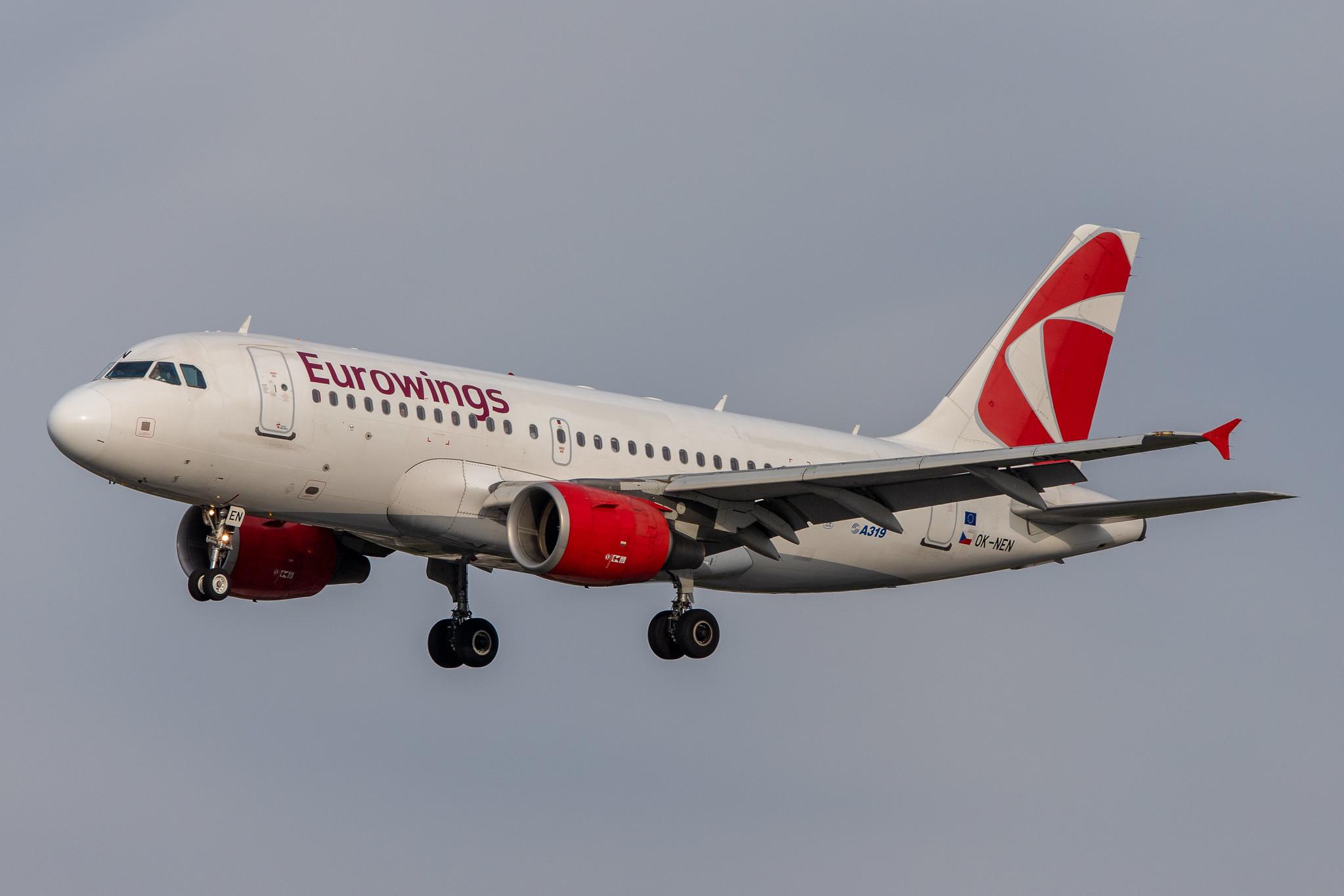Hamburg Airport: Eurowings (EW / EWG) | Operator: Czech Airlines |  Airbus A319-112 A319 | OK-NEN | MSN 3436
