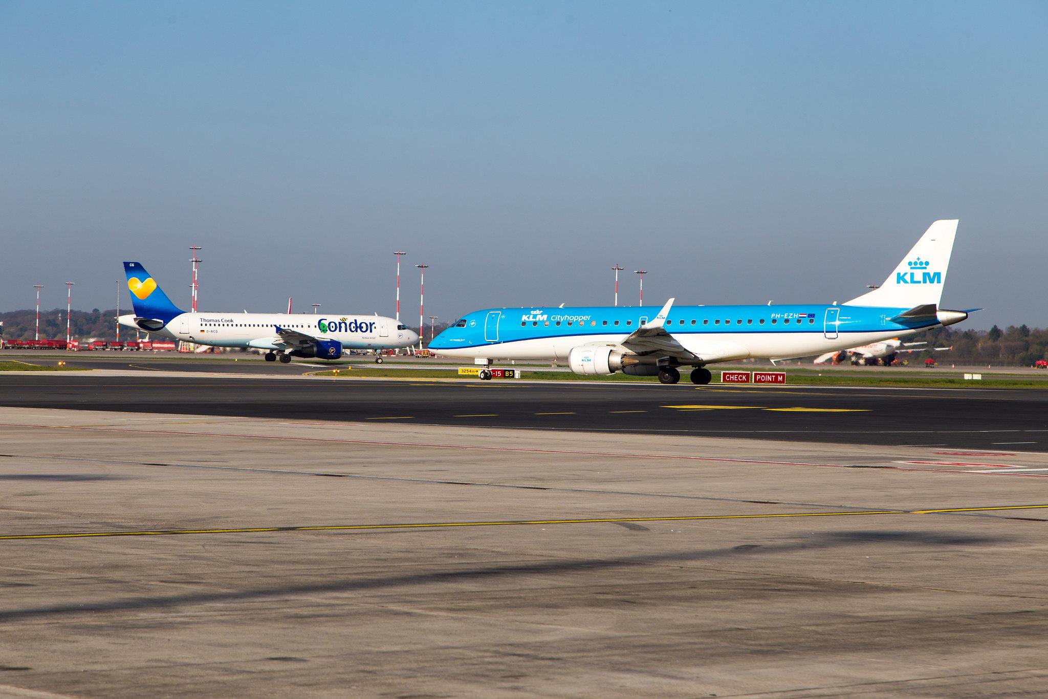 Hamburg Airport: KLM (KL / KLM) | Operator: KLM Cityhopper | Embraer E190STD E190 | PH-EZH | MSN 19000319