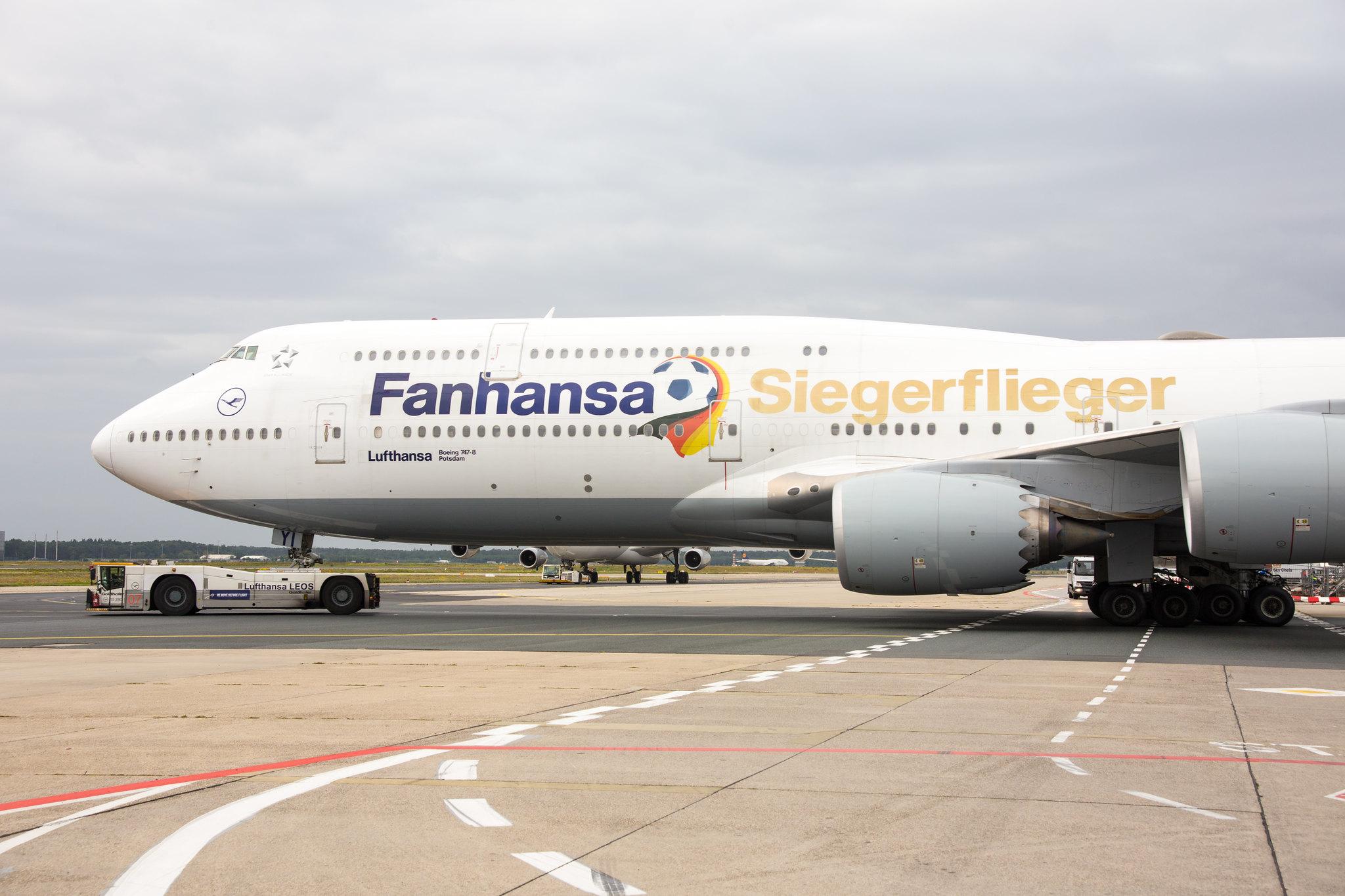 Frankfurt Airport: Lufthansa (LH / DLH) |  Livery: Fanhansa Siegerflieger | Boeing 747-830 B748 | D-ABYI  | MSN 37833