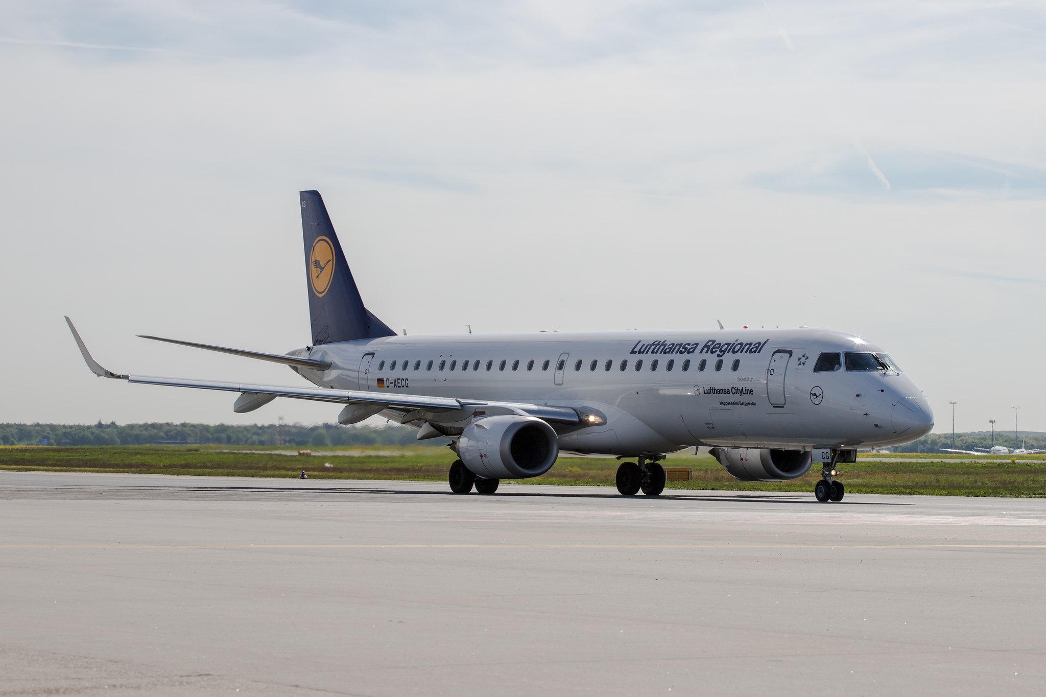 Frankfurt Airport: Lufthansa (LH / DLH) | Operator: Lufthansa CityLine |  Embraer E190LR E190 | D-AECG | MSN 19000368