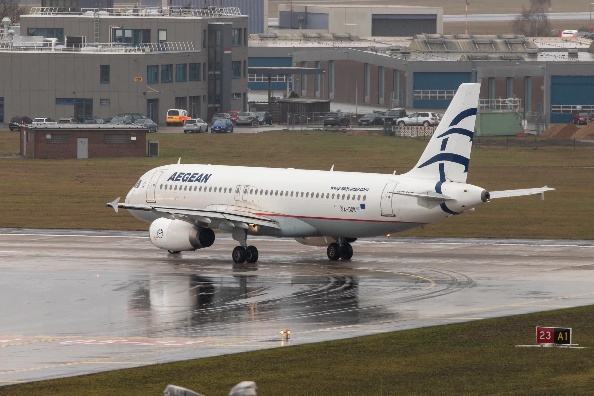 Hamburg Airport: Aegean Airlines (A3 / AEE) |  Airbus A320-232 A320 | SX-DGK | MSN 3748