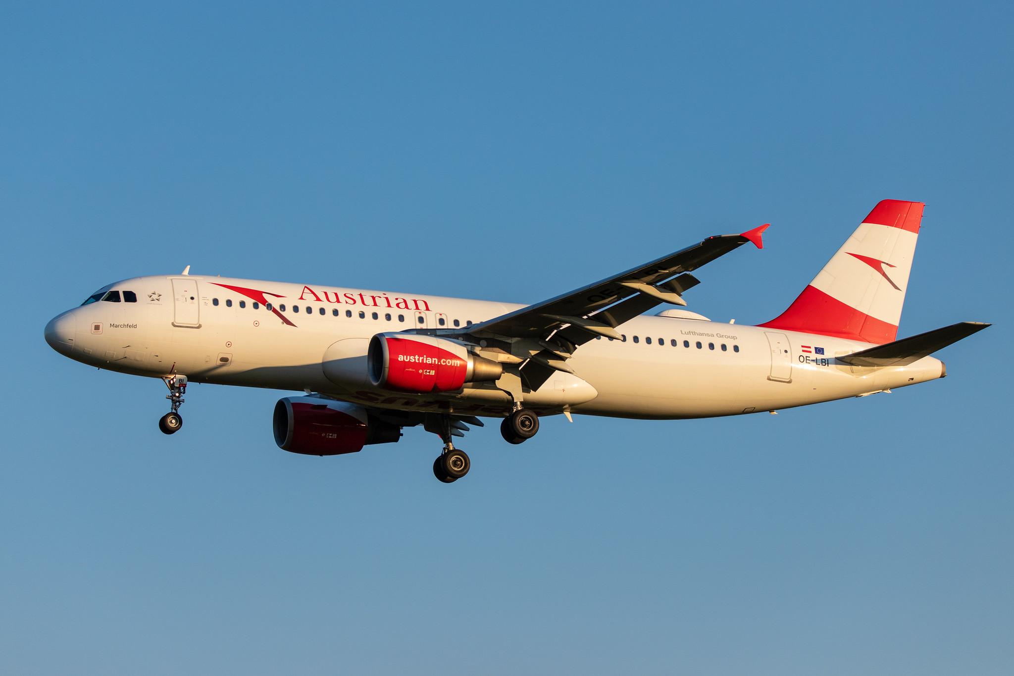 Hamburg Airport: Austrian Airlines (OS / AUA) |  Airbus A320-214 A320 | OE-LBI | MSN 1937