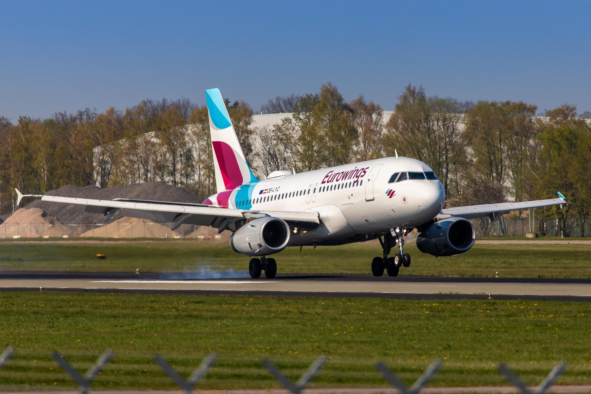 Hamburg Airport: Eurowings (EW / EWG) | Operator: Eurowings Europe |  Airbus A319-132 A319 | OE-LYZ | MSN 4227
