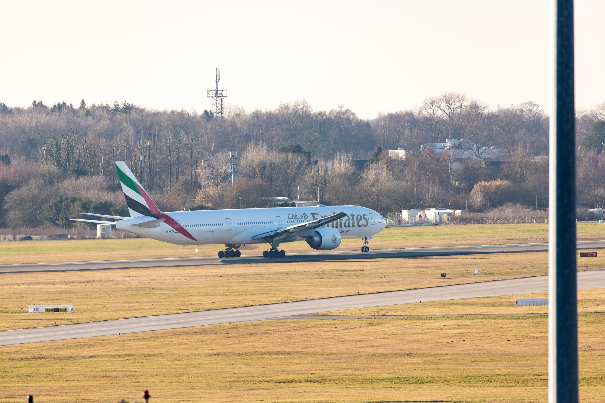 Hamburg Airport: Emirates (EK / UAE) |  Boeing 777-31H(ER) B77W | A6-EQI | MSN 42354