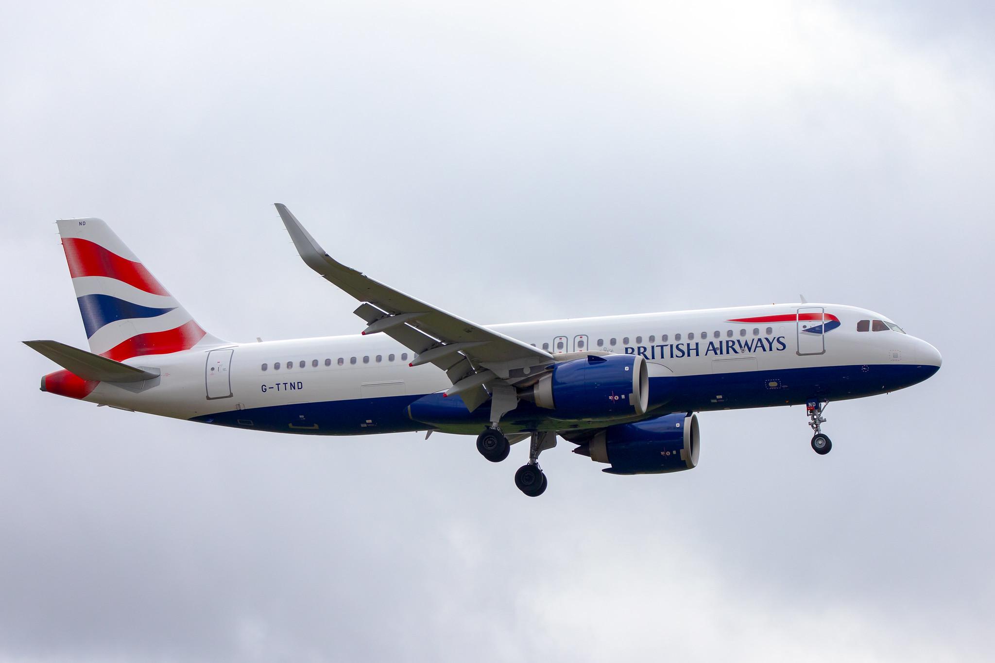 London Heathrow Airport: British Airways (BA / BAW) |  Airbus A320-251N A20N | G-TTND | MSN 8308