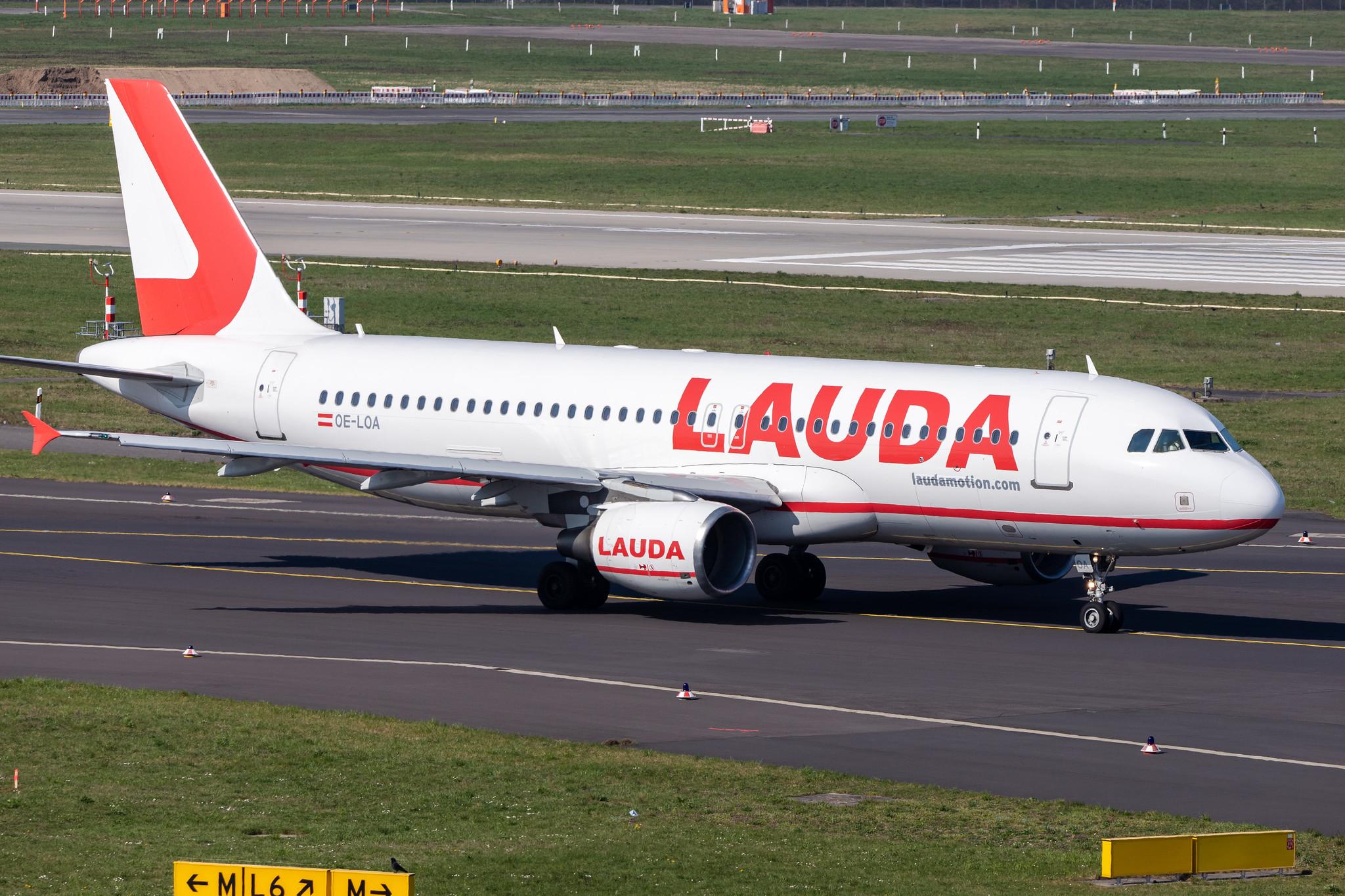 Düsseldorf Airport: Laudamotion (OE / LDM) |  Airbus A320-214 A320 | OE-LOA | MSN 3147