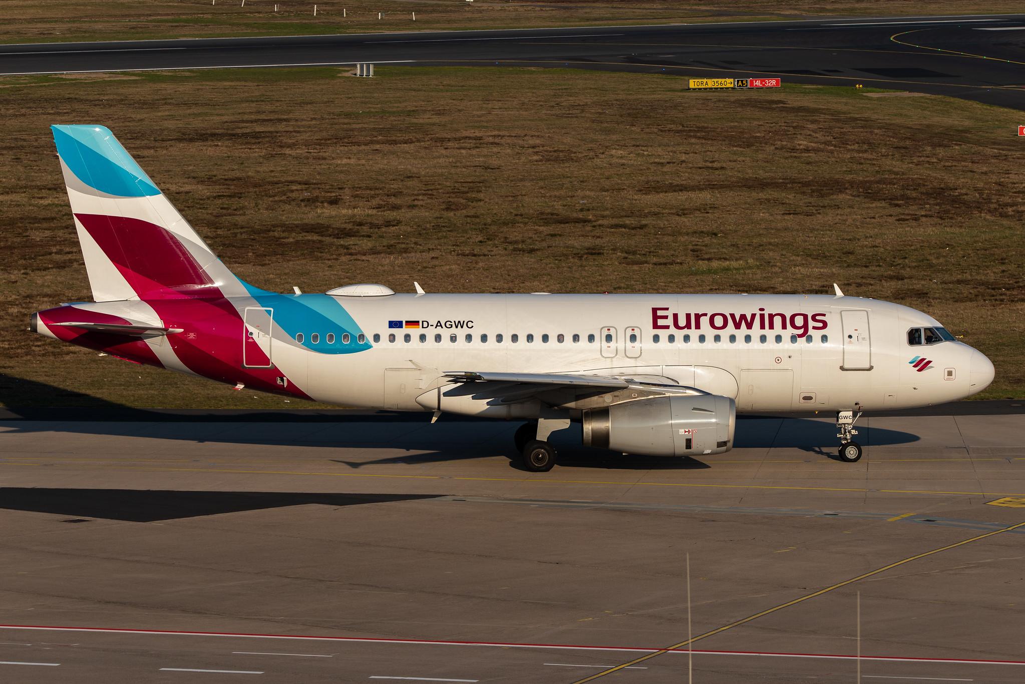 Köln Bonn Airport: Eurowings (EW / EWG) |  Airbus A319-132 A319 | D-AGWC | MSN 2976