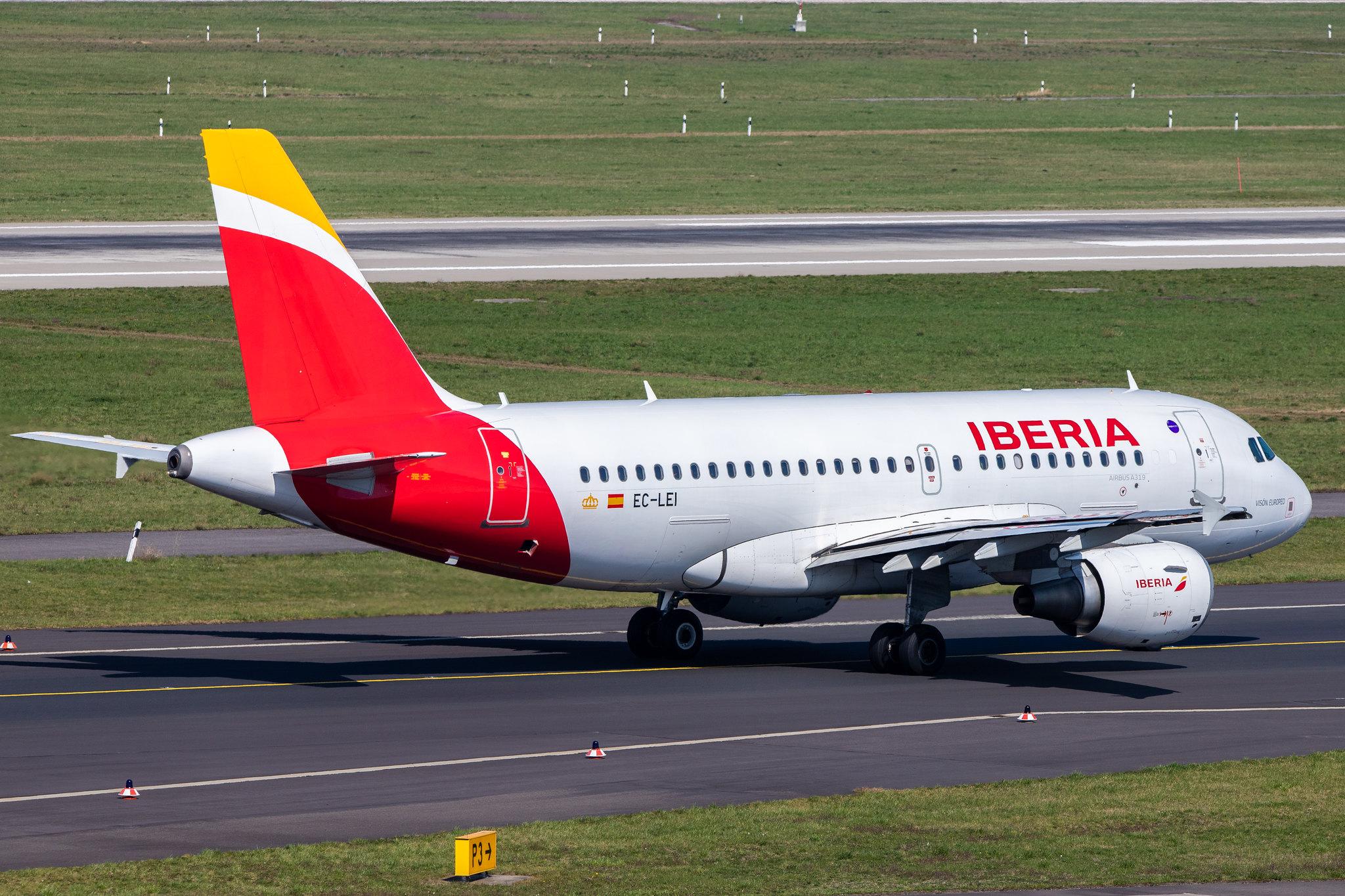 Düsseldorf Airport: Iberia (IB / IBE) |  Airbus A319-111 A319 | EC-LEI | MSN 3744