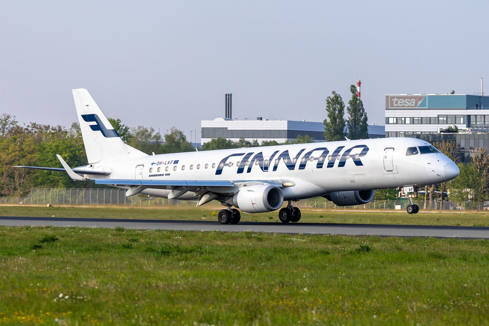Hamburg Airport: Finnair (AY / FIN) | Operator: NORRA |  Embraer E190LR E190 | OH-LKF | MSN 19000066