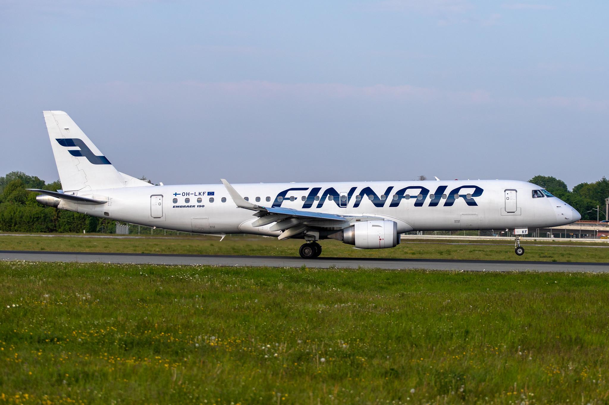 Hamburg Airport: Finnair (AY / FIN) | Operator: NORRA |  Embraer E190LR E190 | OH-LKF | MSN 19000066