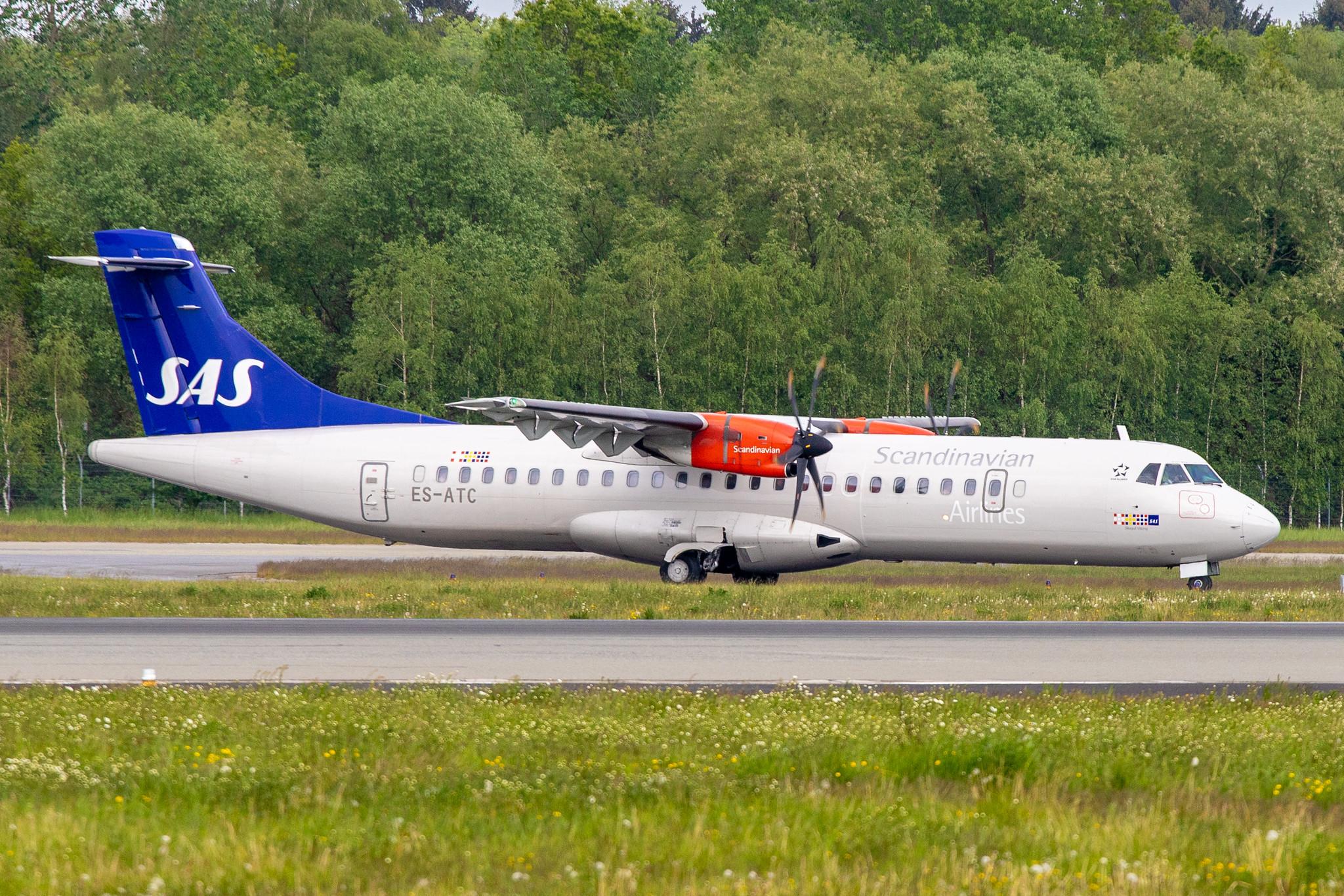 Hamburg Airport: SAS (SK / SAS) | Operator: Xfly |  ATR 72-600 AT76 | ES-ATC | MSN 1164
