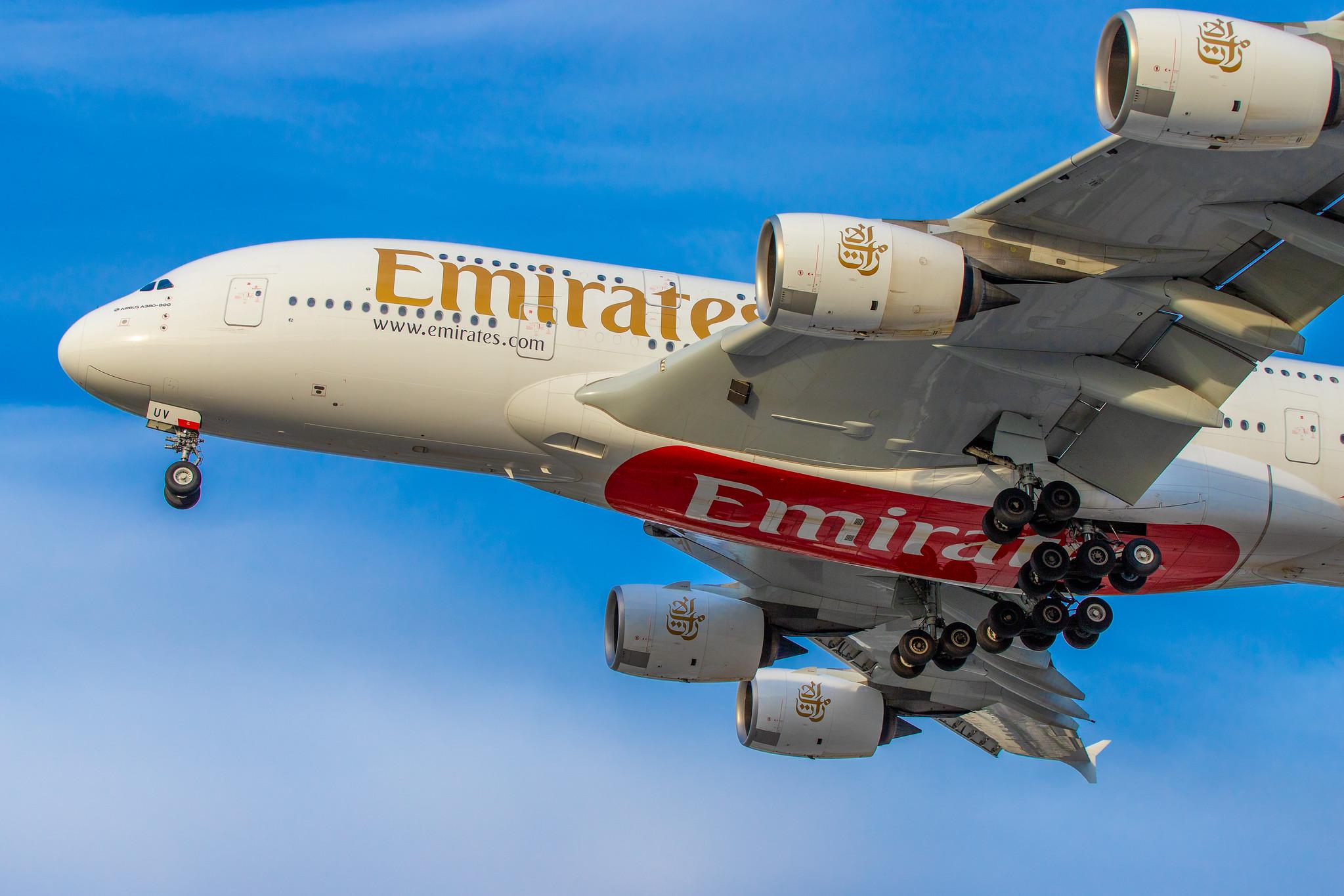 Hamburg Airport: Emirates (EK / UAE) |  Airbus A380-842 A388 | A6-EUV | MSN 239