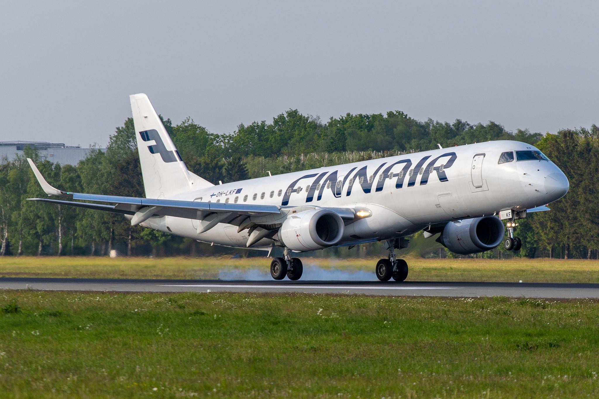Hamburg Airport: Finnair (AY / FIN) | Operator: NORRA |  Embraer E190LR E190 | OH-LKF | MSN 19000066