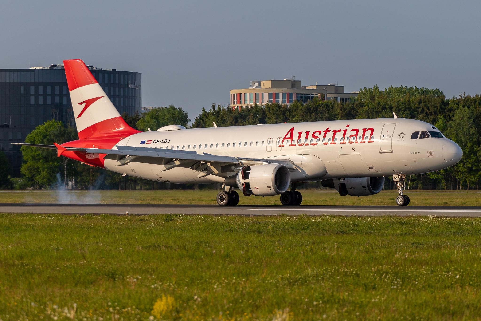 Hamburg Airport: Austrian Airlines (OS / AUA) |  Airbus A320-214 A320 | OE-LBJ | MSN 1553