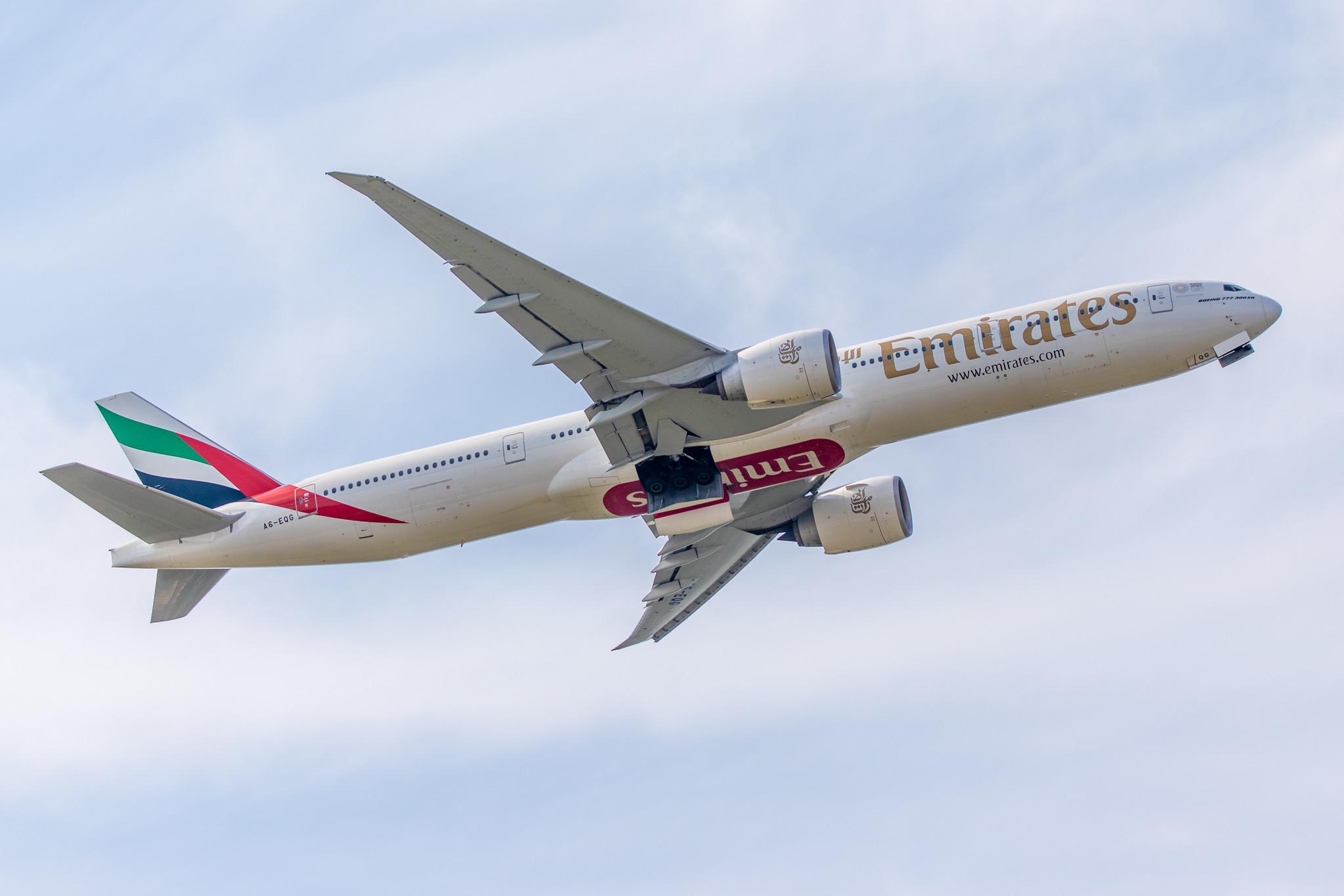 Hamburg Airport: Emirates (EK / UAE) |  Boeing 777-31H(ER) B77W | A6-EQG | MSN 42352