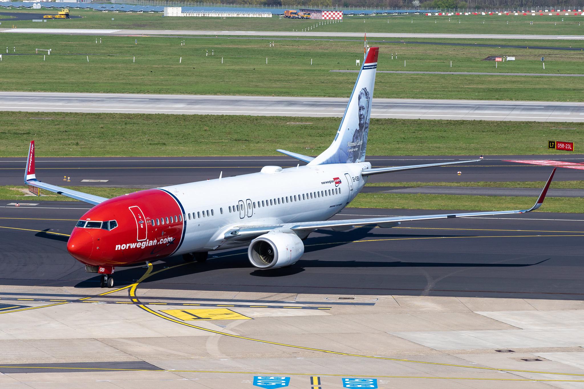 Düsseldorf Airport: Norwegian (DY / NAX) |  Livery: Minna Canth Livery | Operator: Norwegian Air International |  Boeing 737-8JP B738 | EI-GBI | MSN 39434