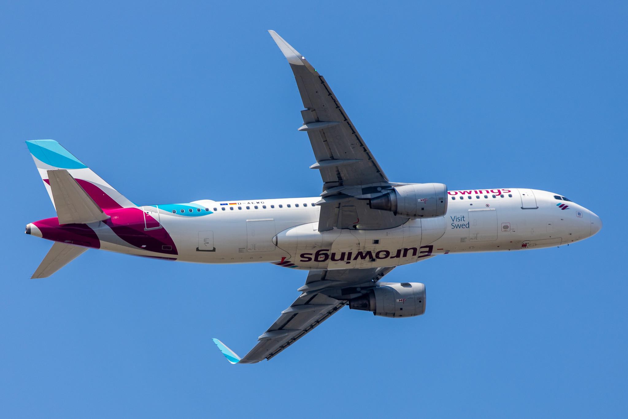 Hamburg Airport: Eurowings (EW / EWG) |  Livery: Visit Sweden/Göteborg Livery |  Airbus A320-214 A320 | D-AEWG | MSN 7121
