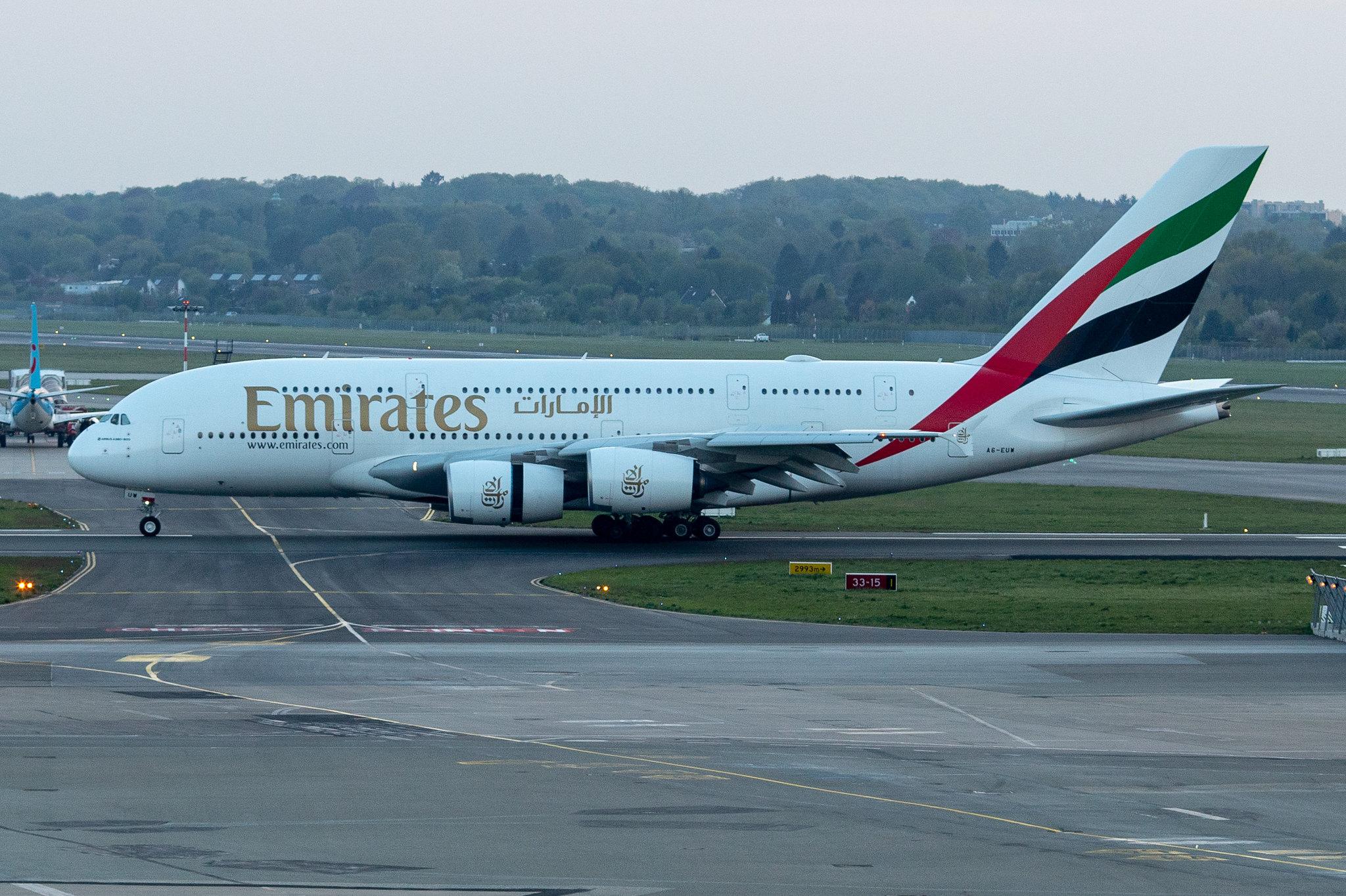 Hamburg Airport: Emirates (EK / UAE) |  Airbus A380-842 A388 | A6-EUM | MSN 225