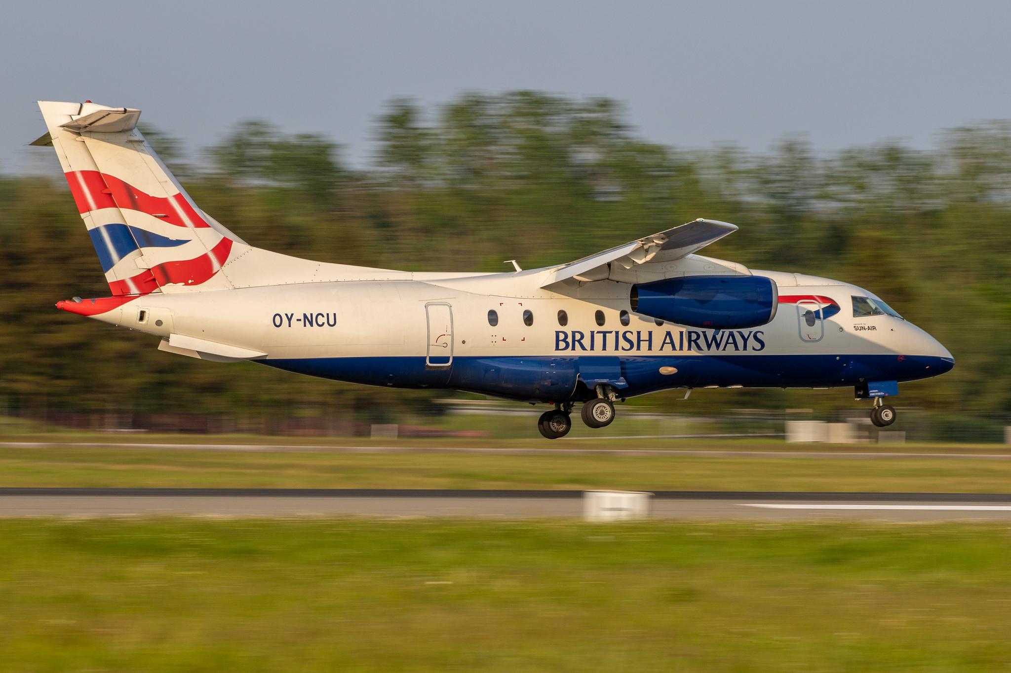 Hamburg Airport: British Airways (BA / BAW) | Operator: Sun-Air |  Dornier Do-328JET-300 J328 | OY-NCU | MSN 3122