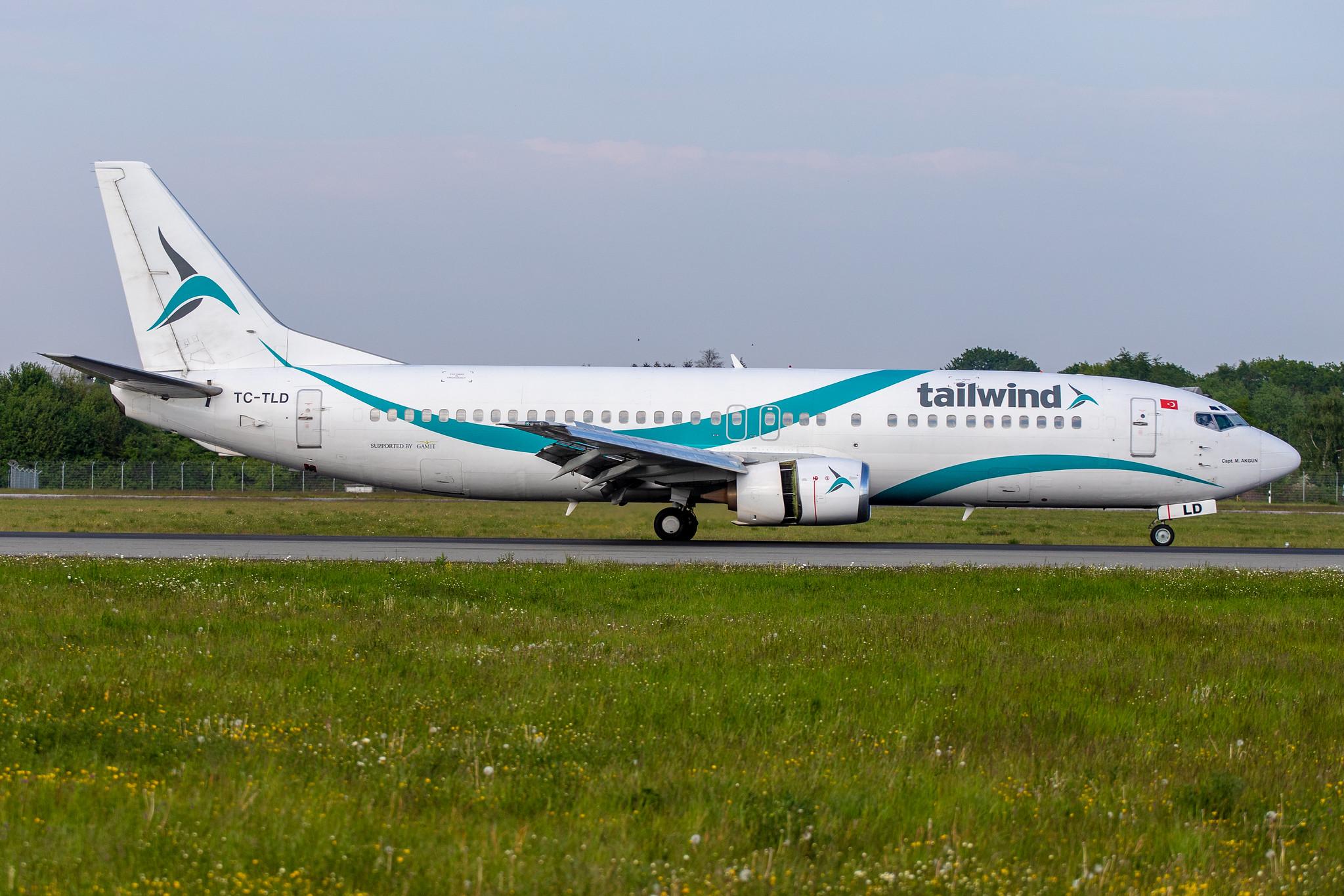 Hamburg Airport: Tailwind Airlines (TI / TWI) |  Boeing 737-4Q8 B734 | TC-TLD | MSN 28199
