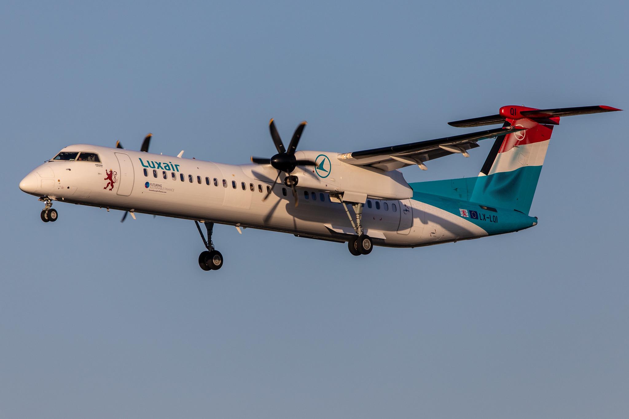 Hamburg Airport: Luxair (LG / LGL) |  De Havilland Canada Dash 8-400 DH8D | LX-LQI | MSN 4534