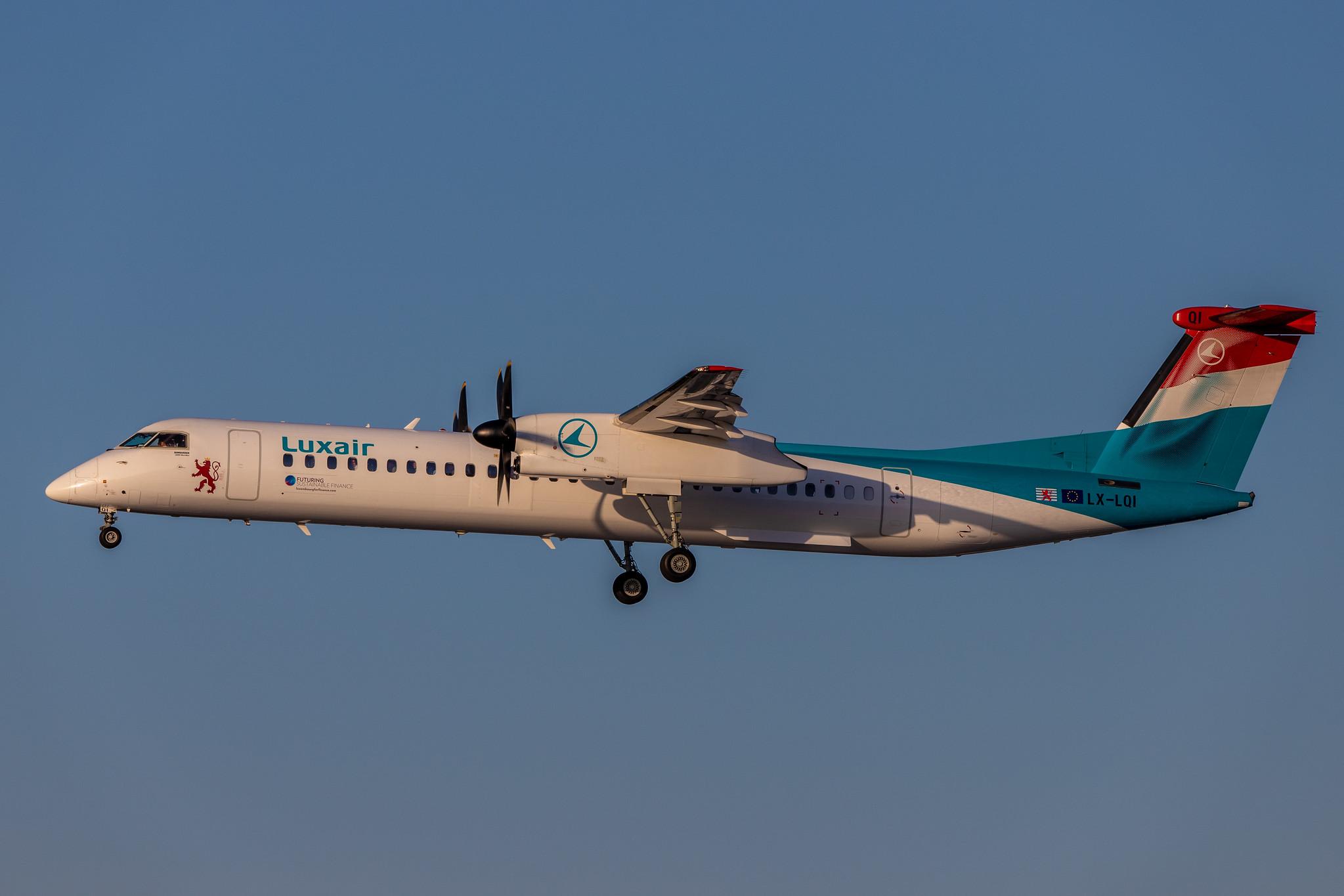 Hamburg Airport: Luxair (LG / LGL) |  De Havilland Canada Dash 8-400 DH8D | LX-LQI | MSN 4534
