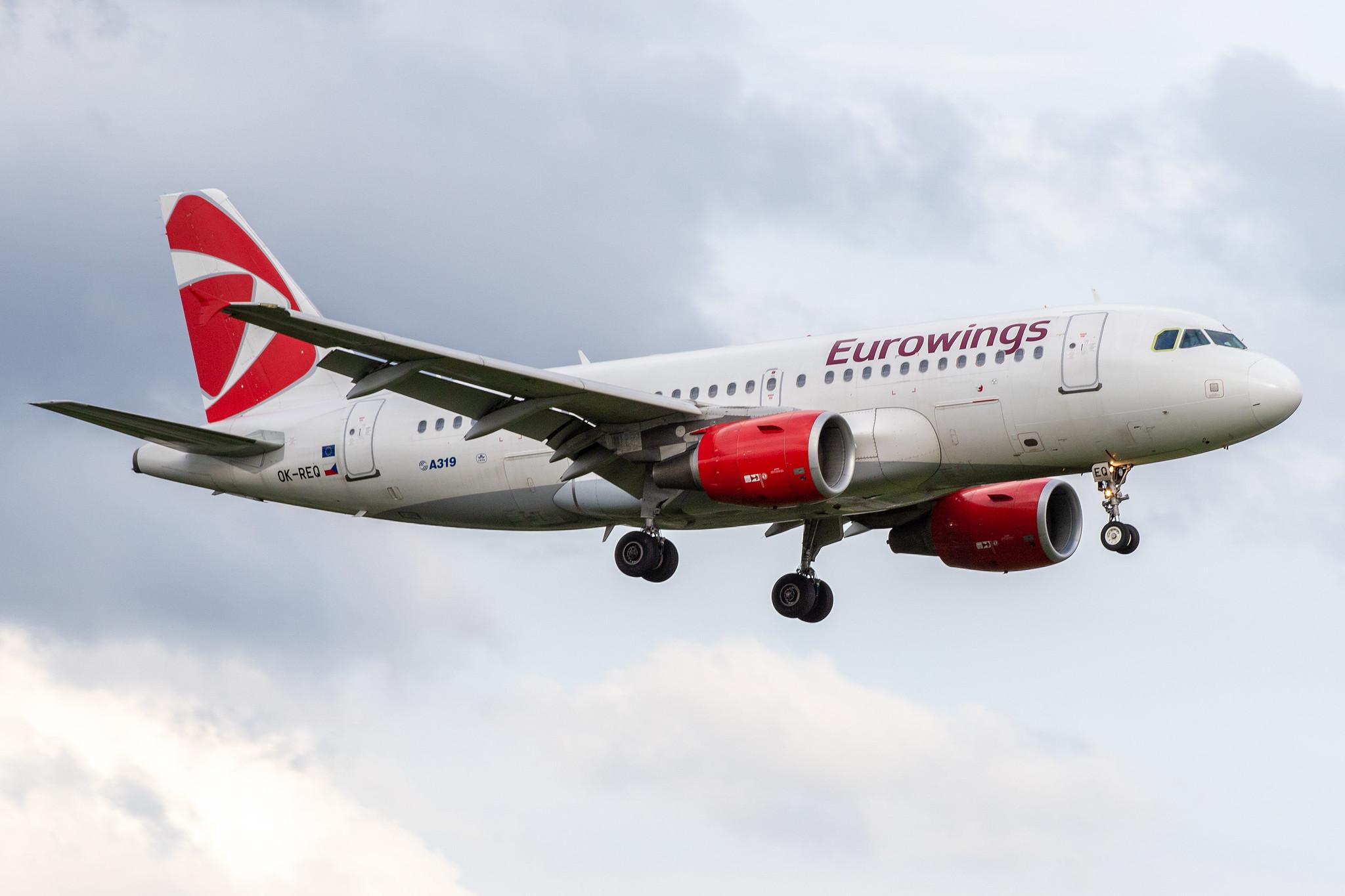 Hamburg Airport: Eurowings (EW / EWG) | Operator: Czech Airlines |  Airbus A319-112 A319 | OK-REQ | MSN 4713