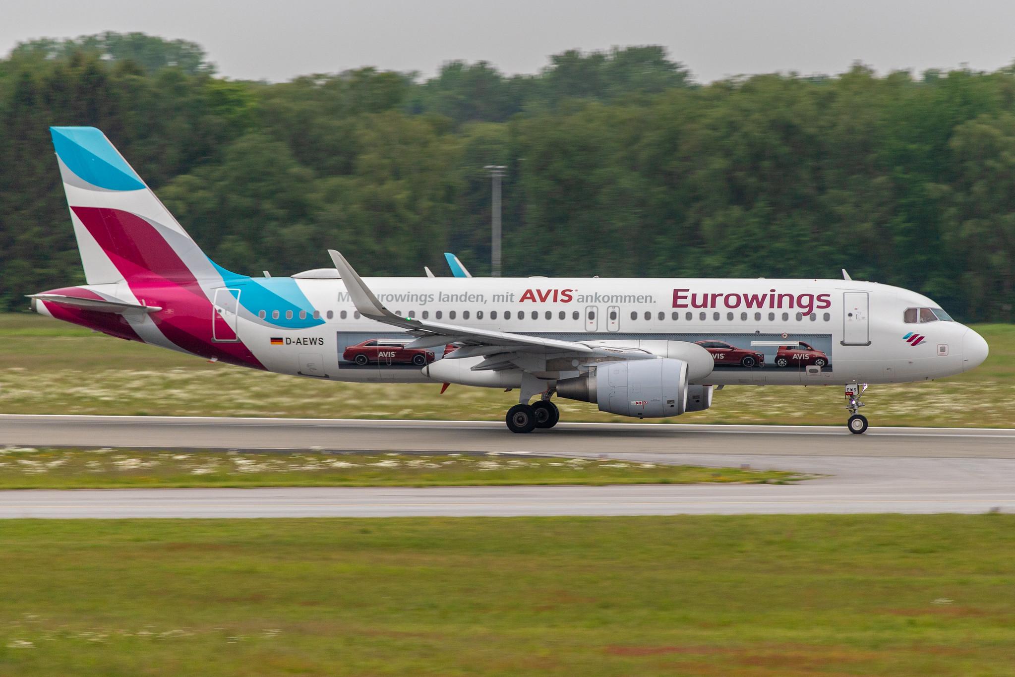 Hamburg Airport: Eurowings (EW / EWG) | Livery: AVIS Livery | Airbus A320-214 A320 | D-AEWS | MSN 7439