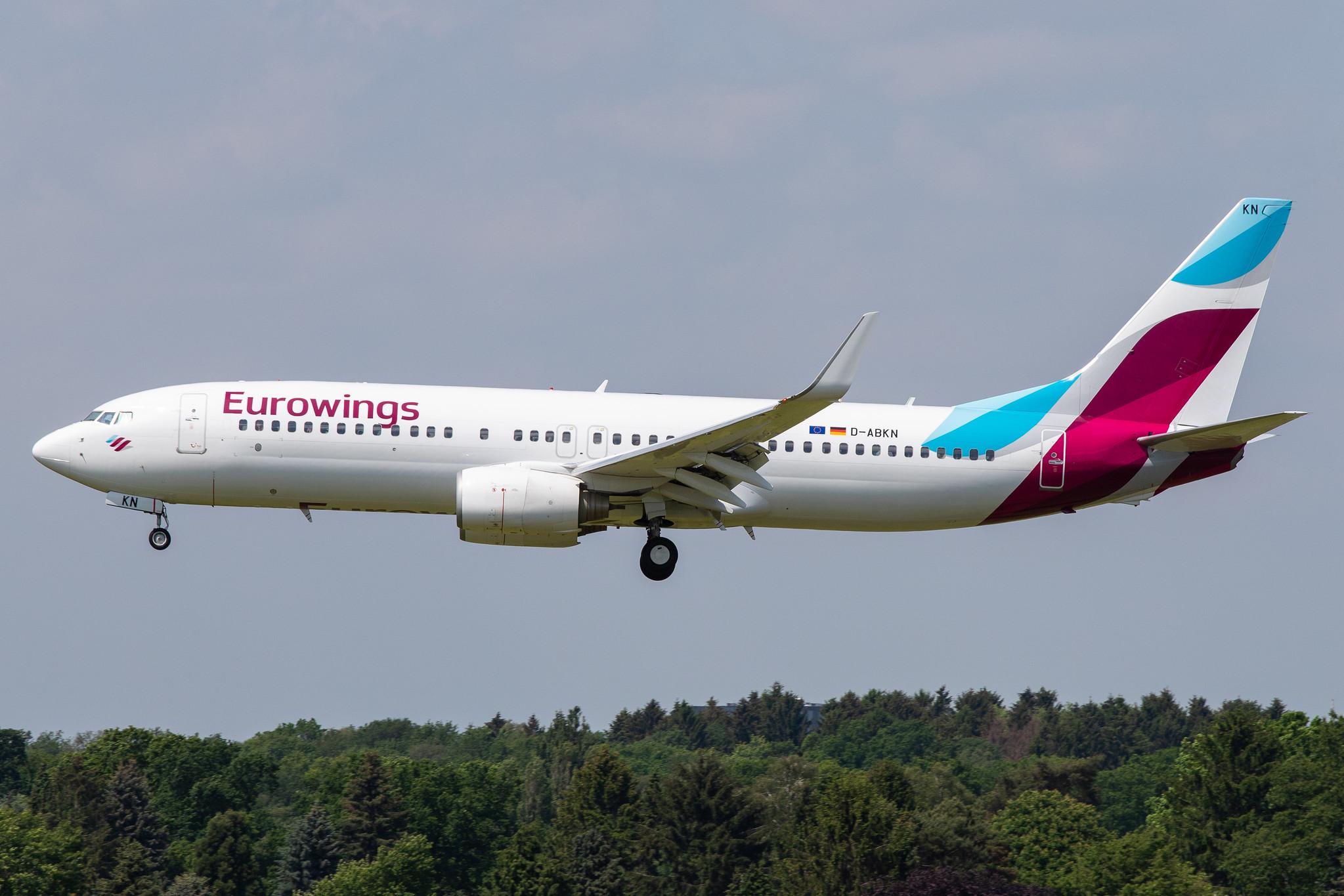 Hamburg Airport: Eurowings (EW / EWG) | Operator: TUI fly |  Boeing 737-86J B738 | D-ABKN | MSN 37756