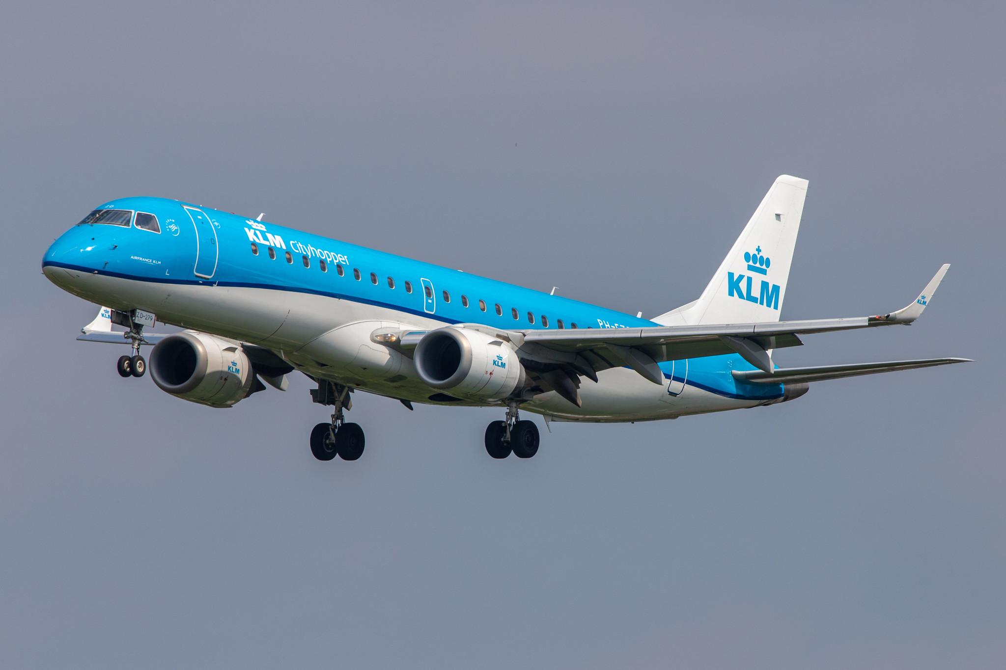 Hamburg Airport: KLM (KL / KLM) | Operator: KLM Cityhopper |  Embraer E190STD E190 | PH-EZD | MSN 19000279