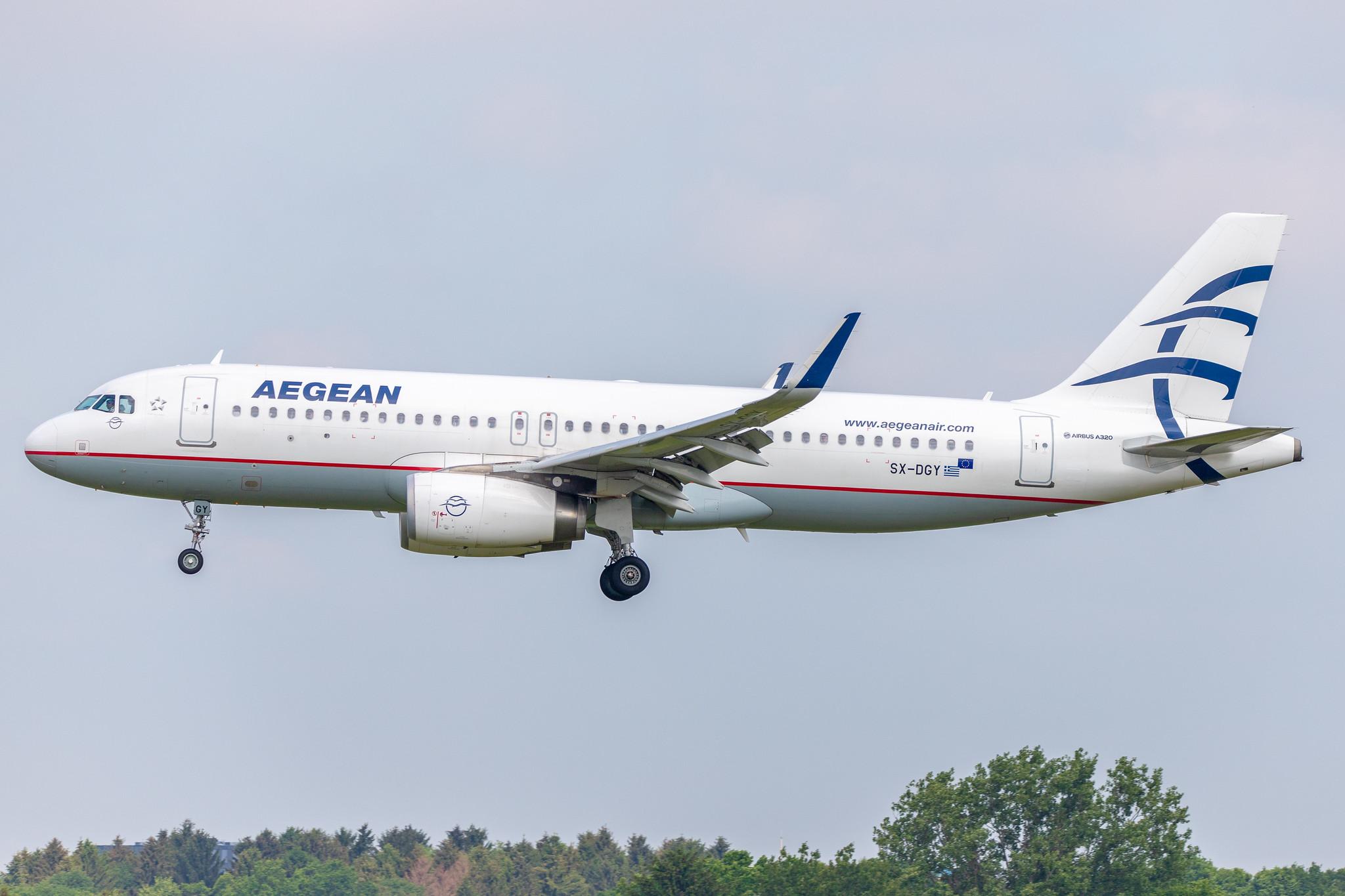 Hamburg Airport: Aegean Airlines (A3 / AEE) |  Airbus A320-232 A320 | SX-DGY | MSN 6611
