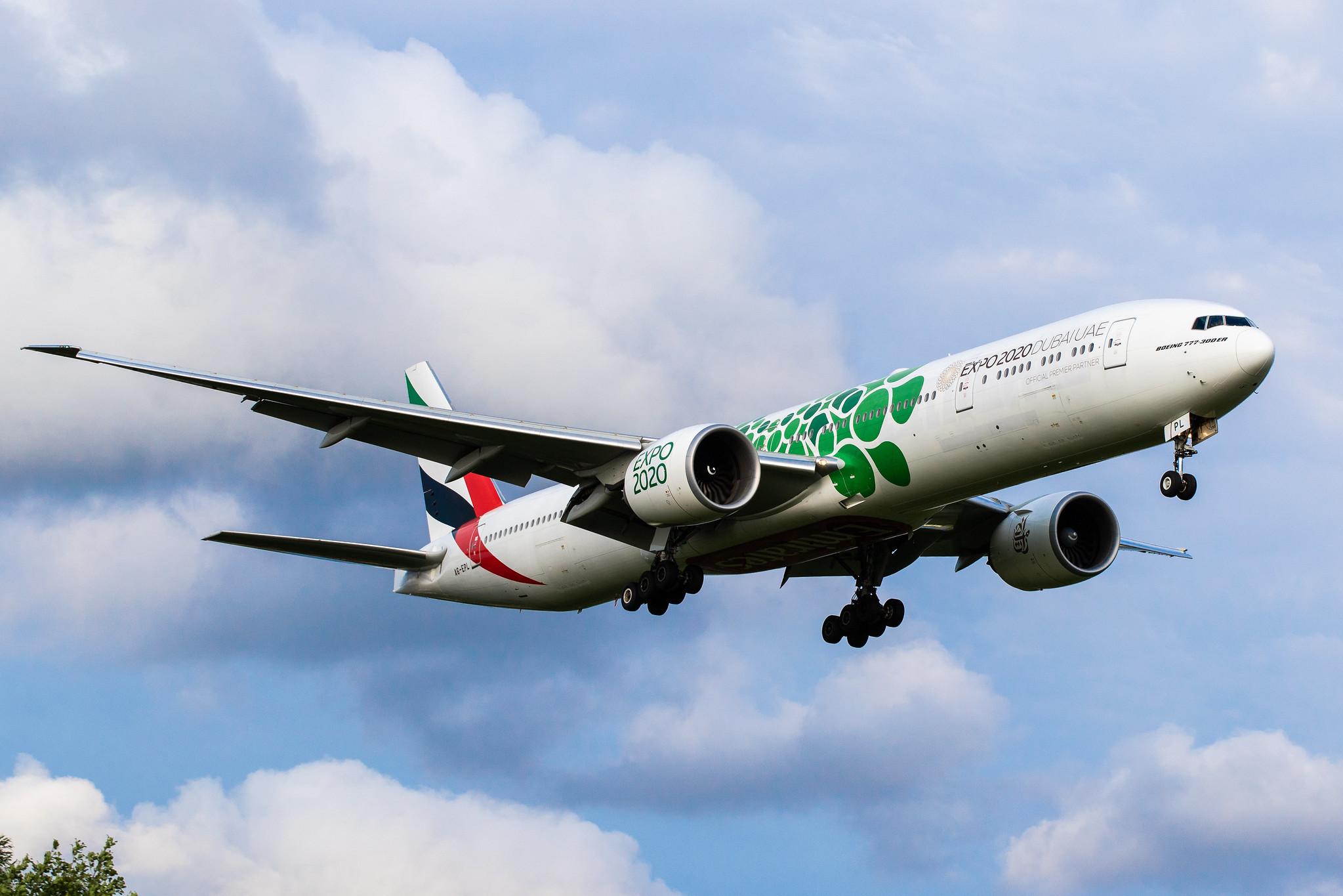 Hamburg Airport: Emirates (EK / UAE) |  Livery: Expo 2020 - Sustainability Livery |  Boeing 777-31H(ER) B77W | A6-EPL | MSN 42331