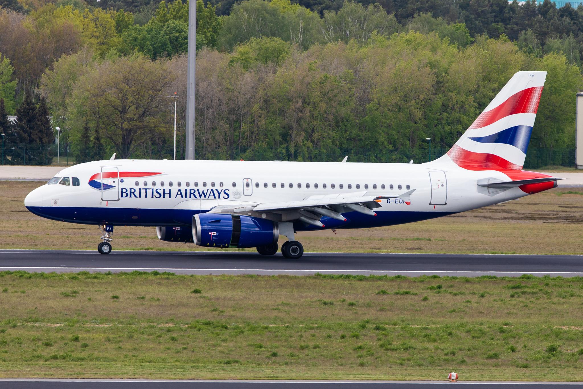 Flughafen Berlin Tegel (TXL): British Airways (BA / BAW) |  Airbus A319-131 A319 | G-EUPA | MSN 1082