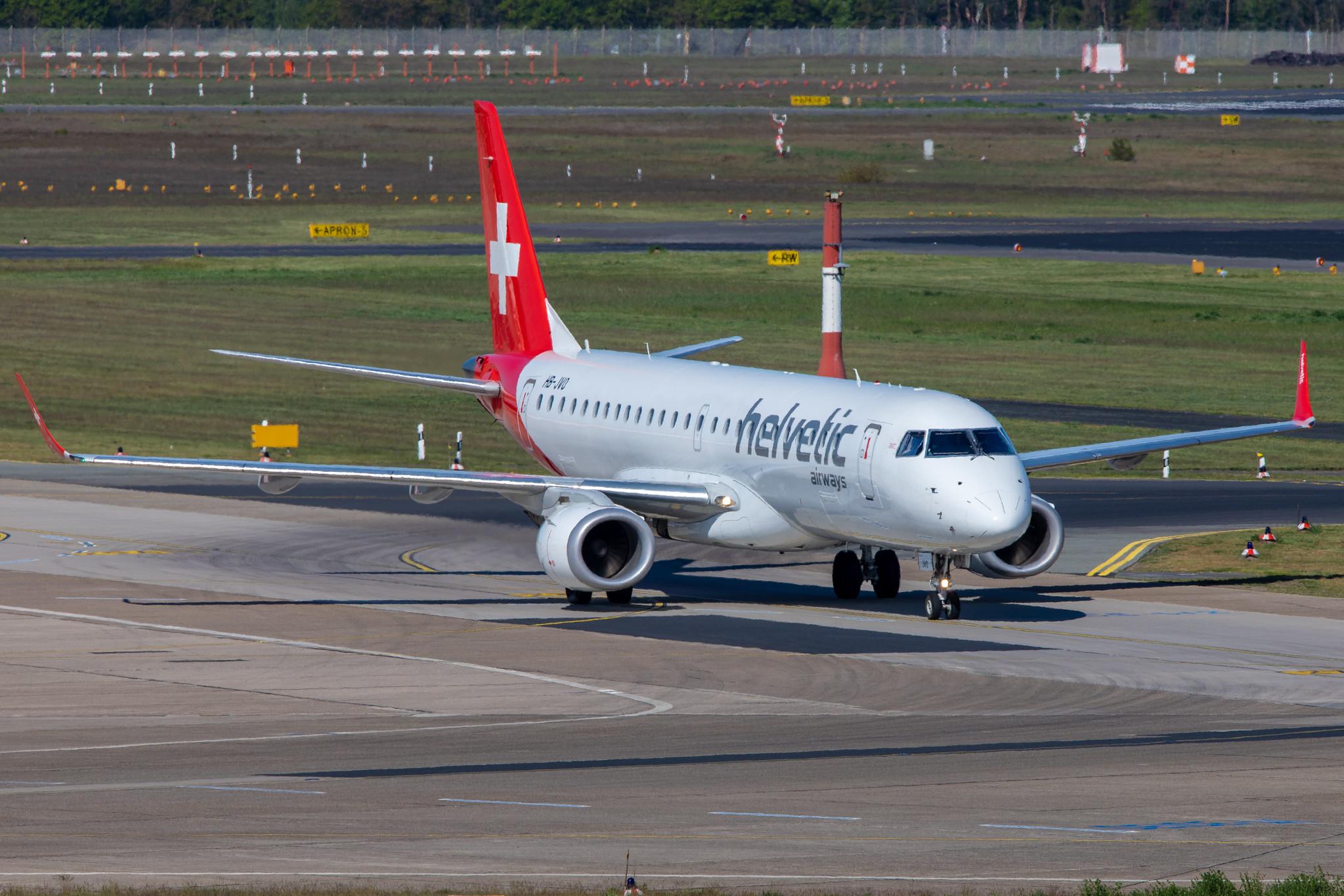 Flughafen Berlin Tegel (TXL): Helvetic Airways Embraer ERJ-190LR E190 HB-JVO MSN 19000294