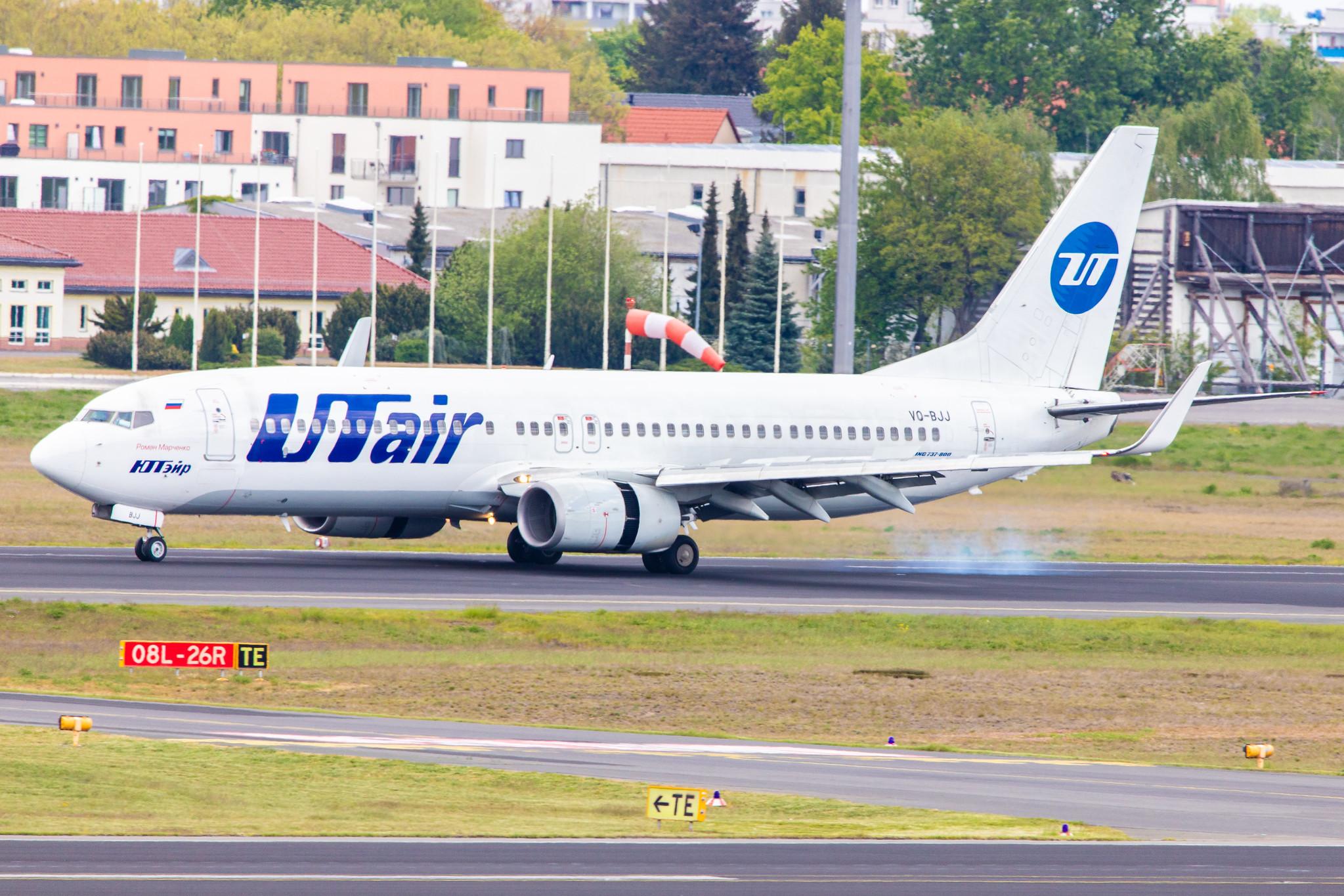 Flughafen Berlin Tegel (TXL): UTair (UT / UTA) |  Boeing 737-8AS B738 | VQ-BJJ | MSN 29937