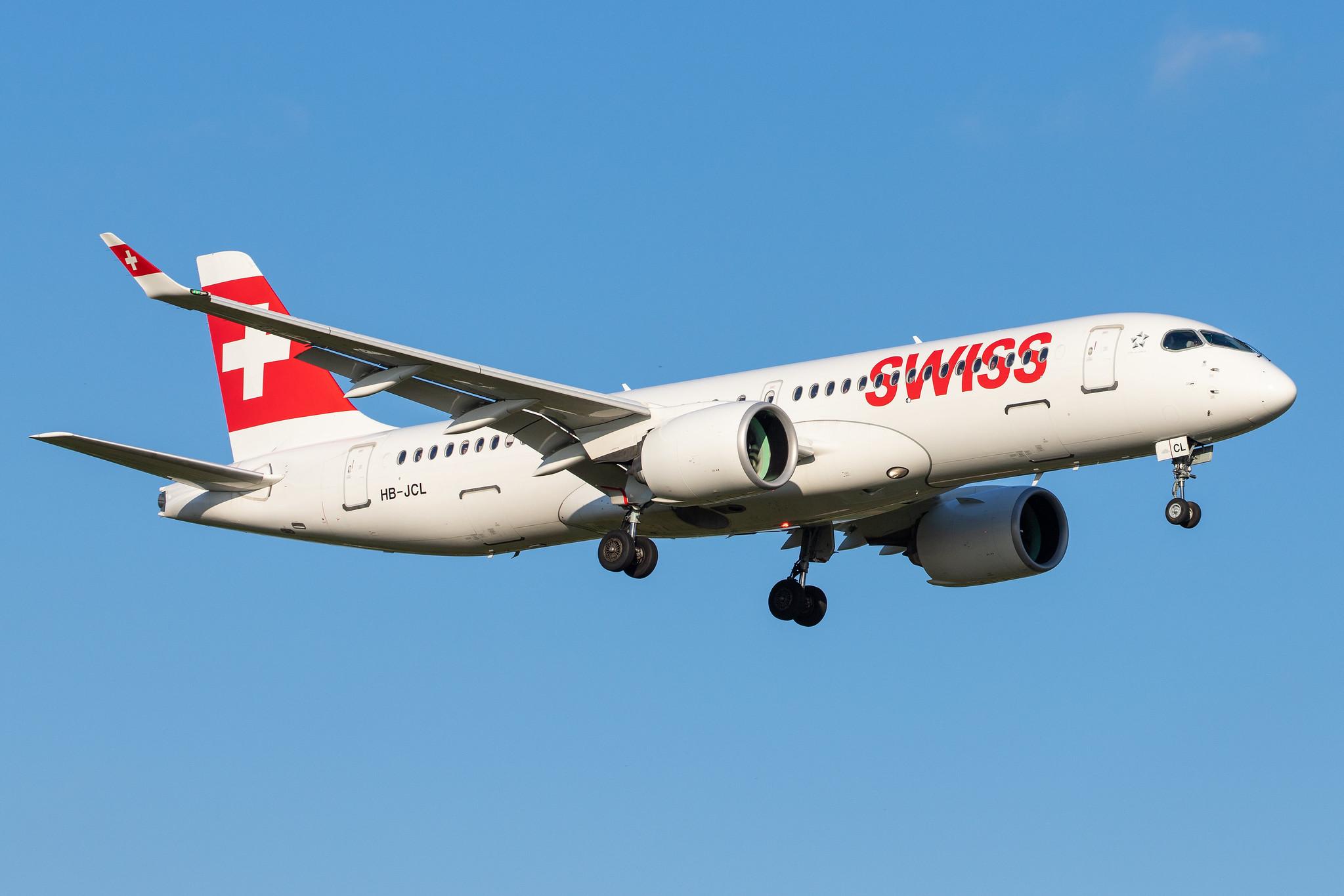 Hamburg Airport: Swiss (LX / SWR) |  Airbus A220-300 BCS3 | HB-JCL | MSN 55029