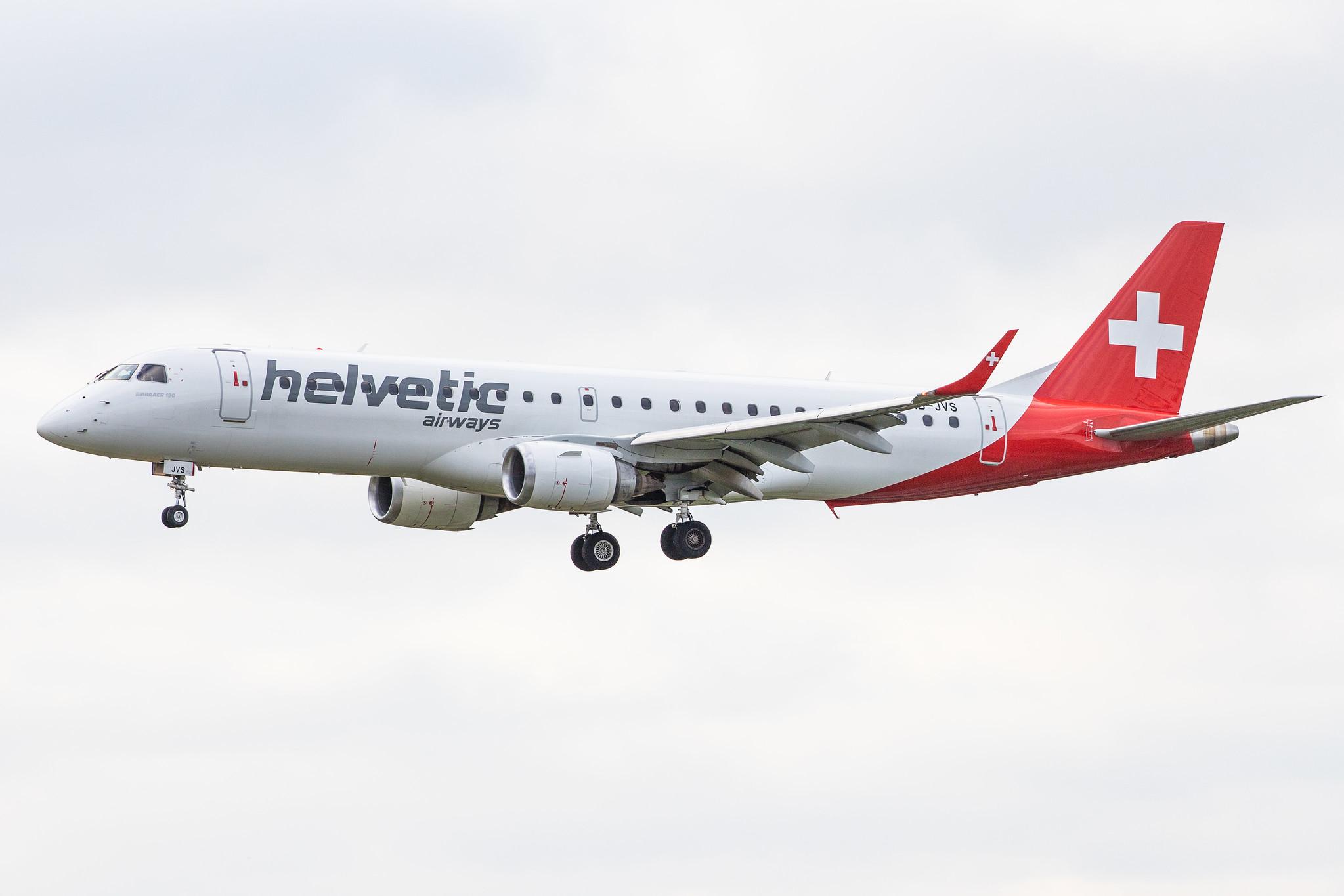 Hamburg Airport (HAM/EDDH): Helvetic Airways (2L / OAW) |  Embraer E190AR E190 | HB-JVS | MSN 19000265