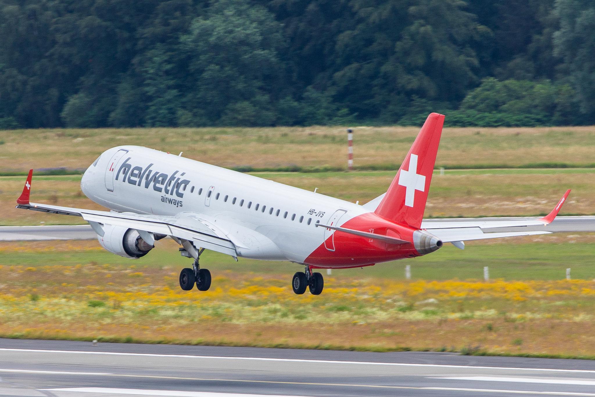 Hamburg Airport (HAM/EDDH): Helvetic Airways (2L / OAW) |  Embraer E190AR E190 | HB-JVS | MSN 19000265
