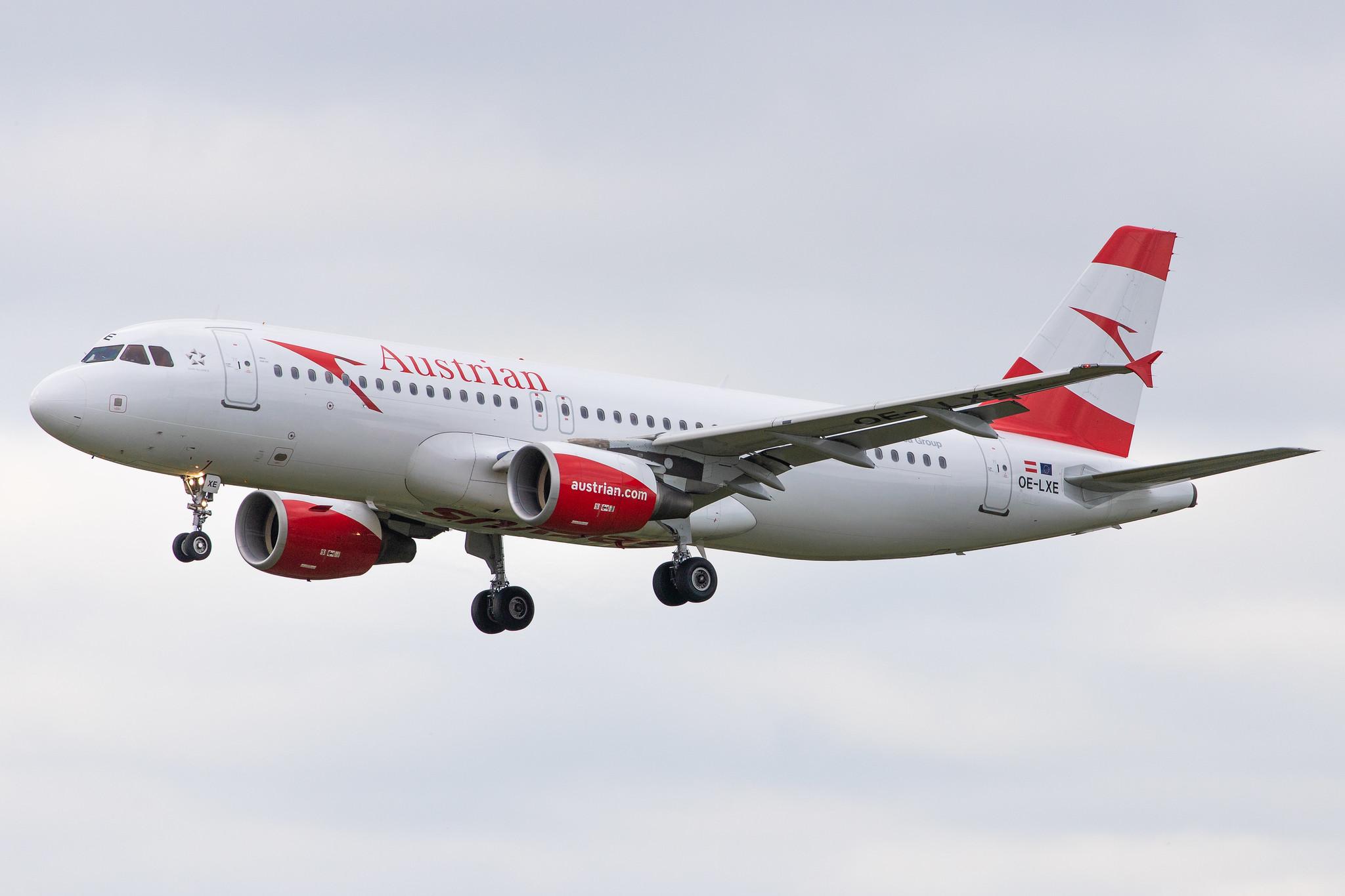 Hamburg Airport (HAM/EDDH): Austrian Airlines (OS / AUA) |  Airbus A320-216 A320 | OE-LXE | MSN 3532