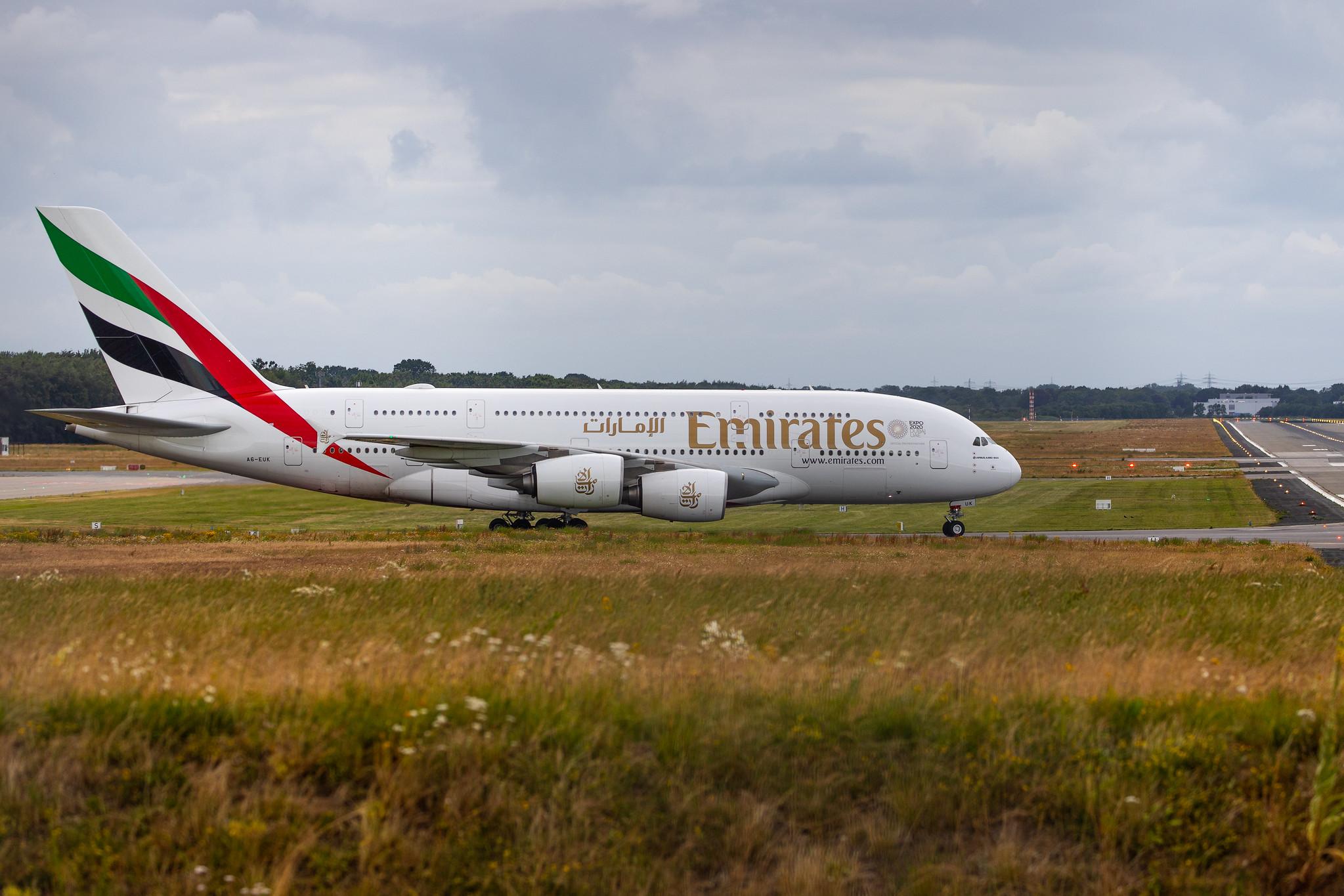 Hamburg Airport: Emirates (EK / UAE) |  Airbus A380-861 A388 | A6-EUK | MSN 223